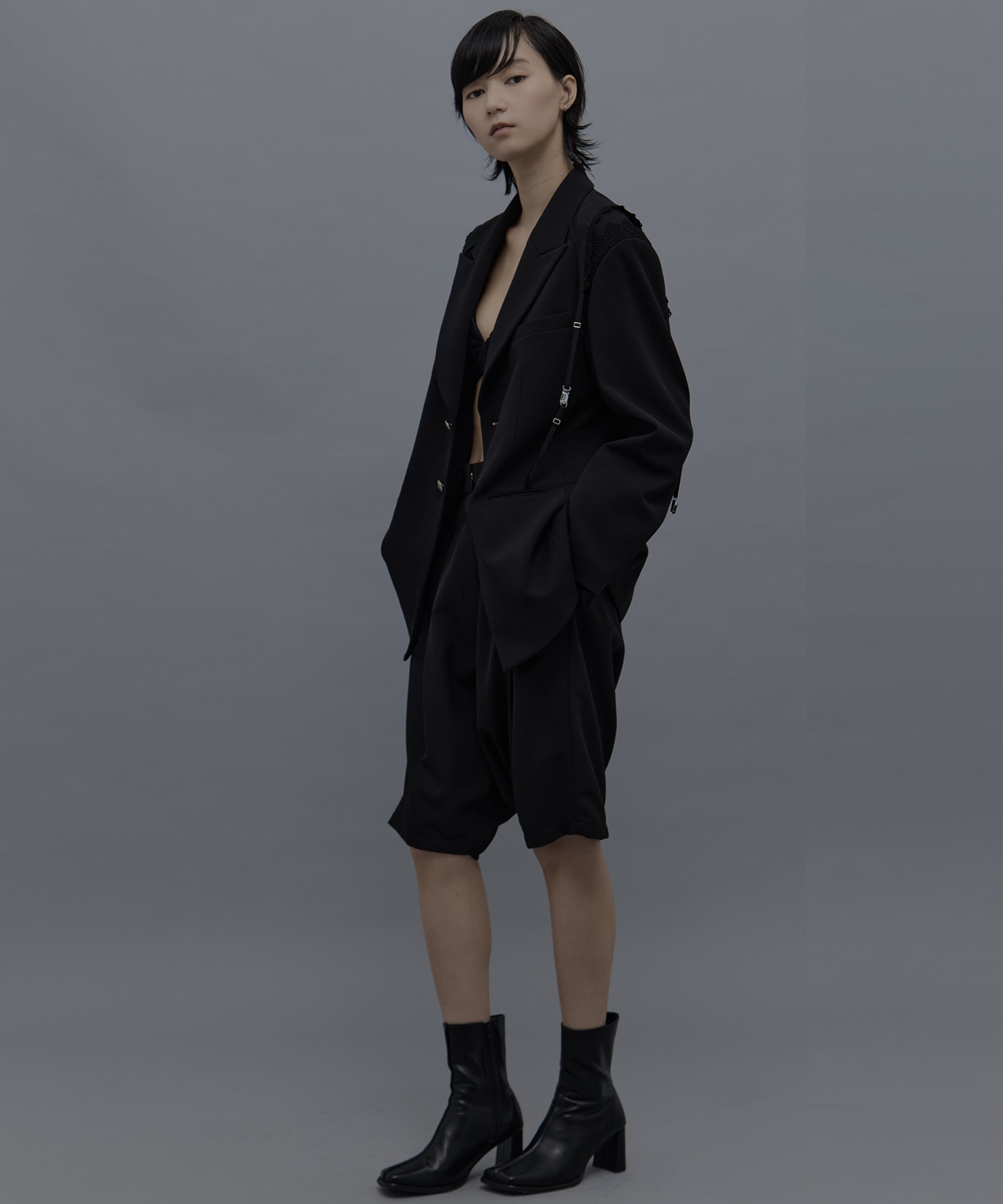 garter collar peaked lapel jacket tanakadaisuke