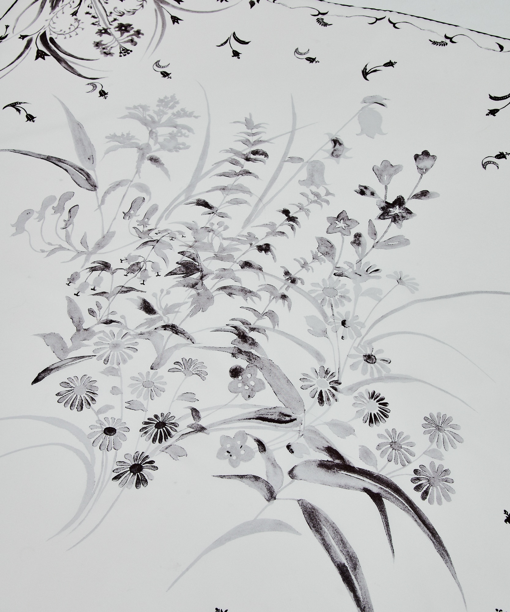 Hand Printed Silk Scarf Mame Kurogouchi