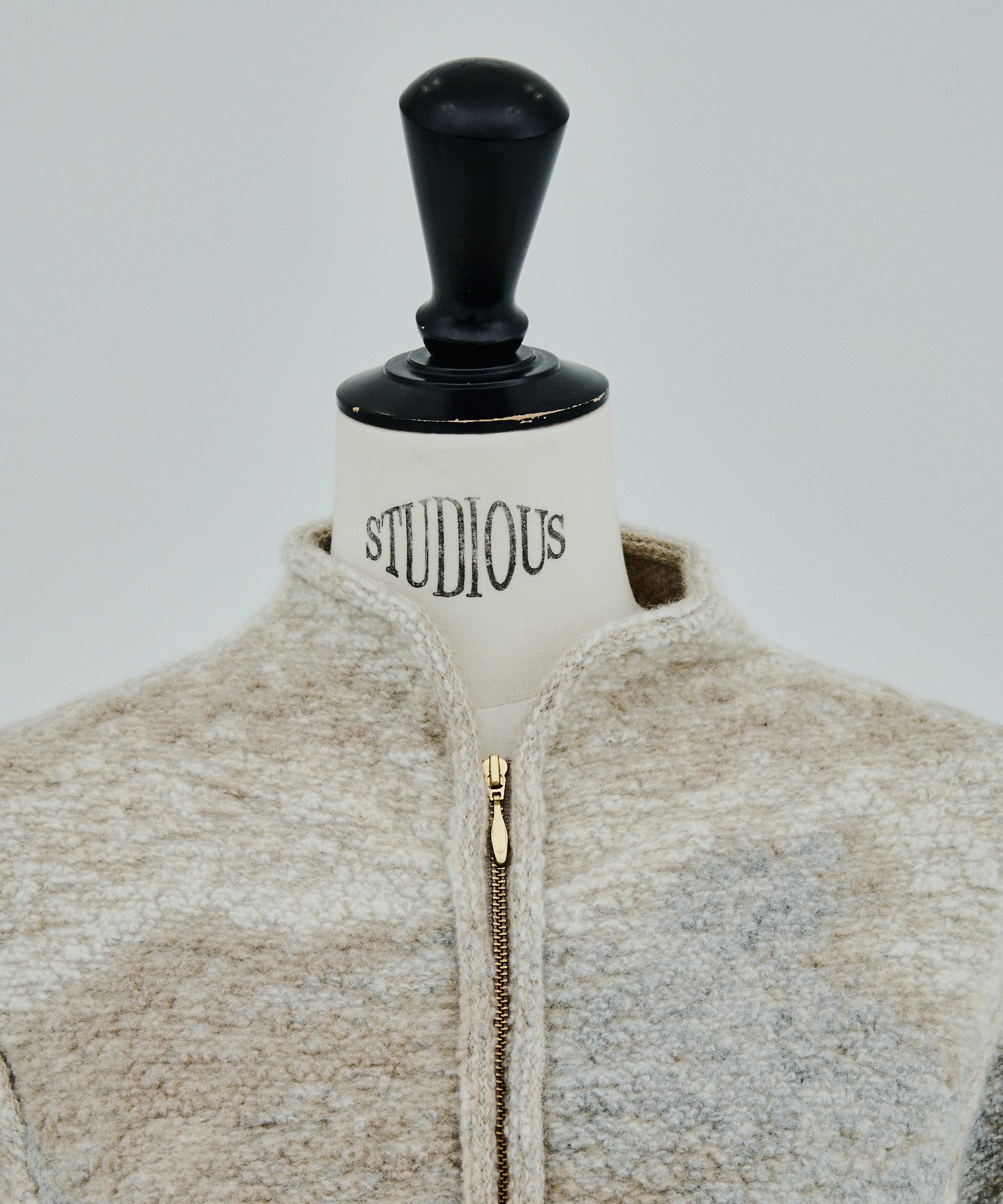 Pile Jacquard Half Zip Knit Top Mame Kurogouchi