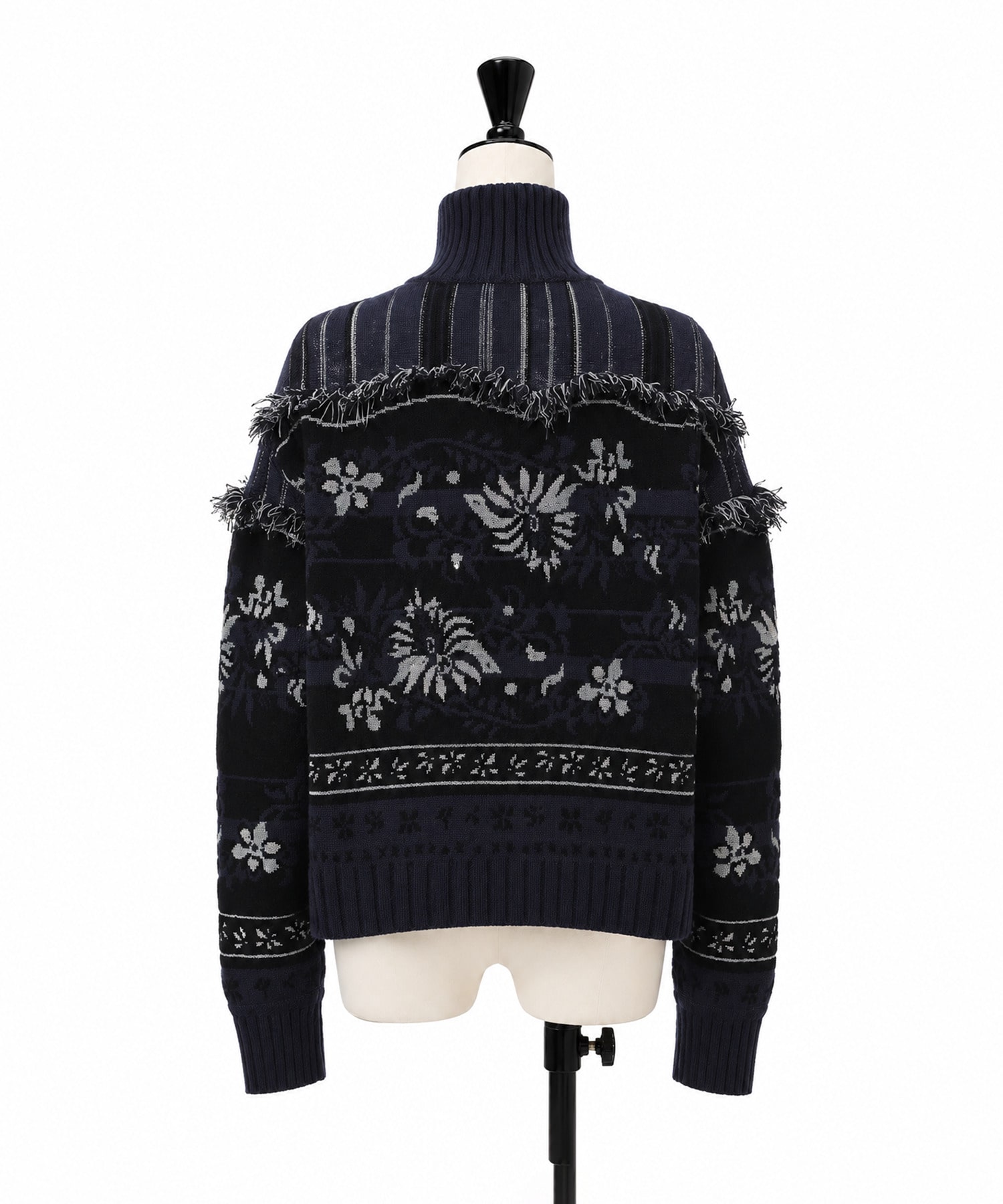 Floral Arabesque High Neck Knit Top Mame Kurogouchi