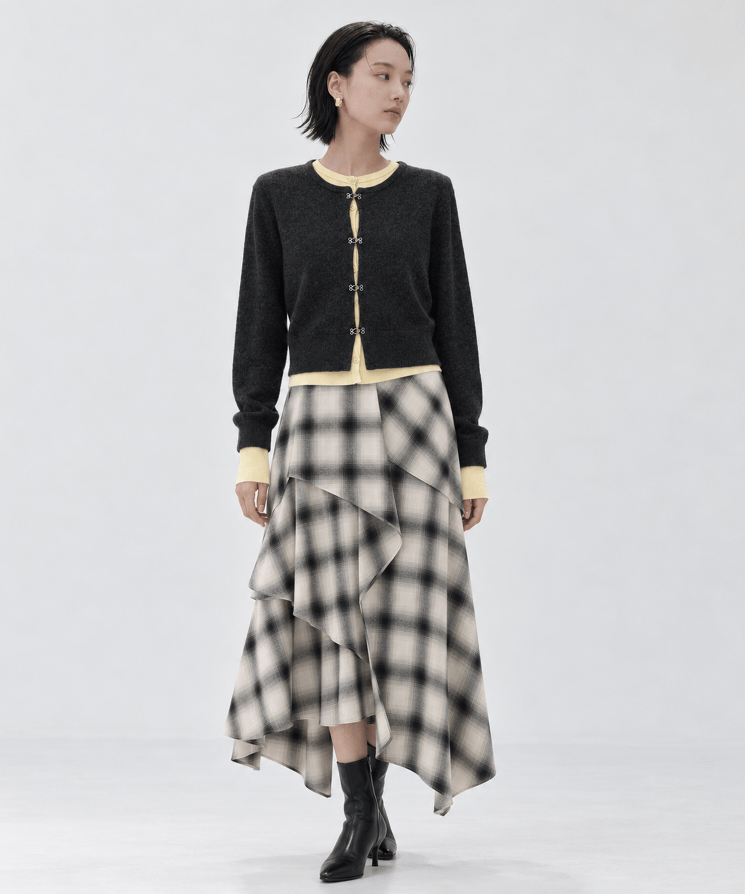 Double Layer Knit Cardigan STUDIOUS