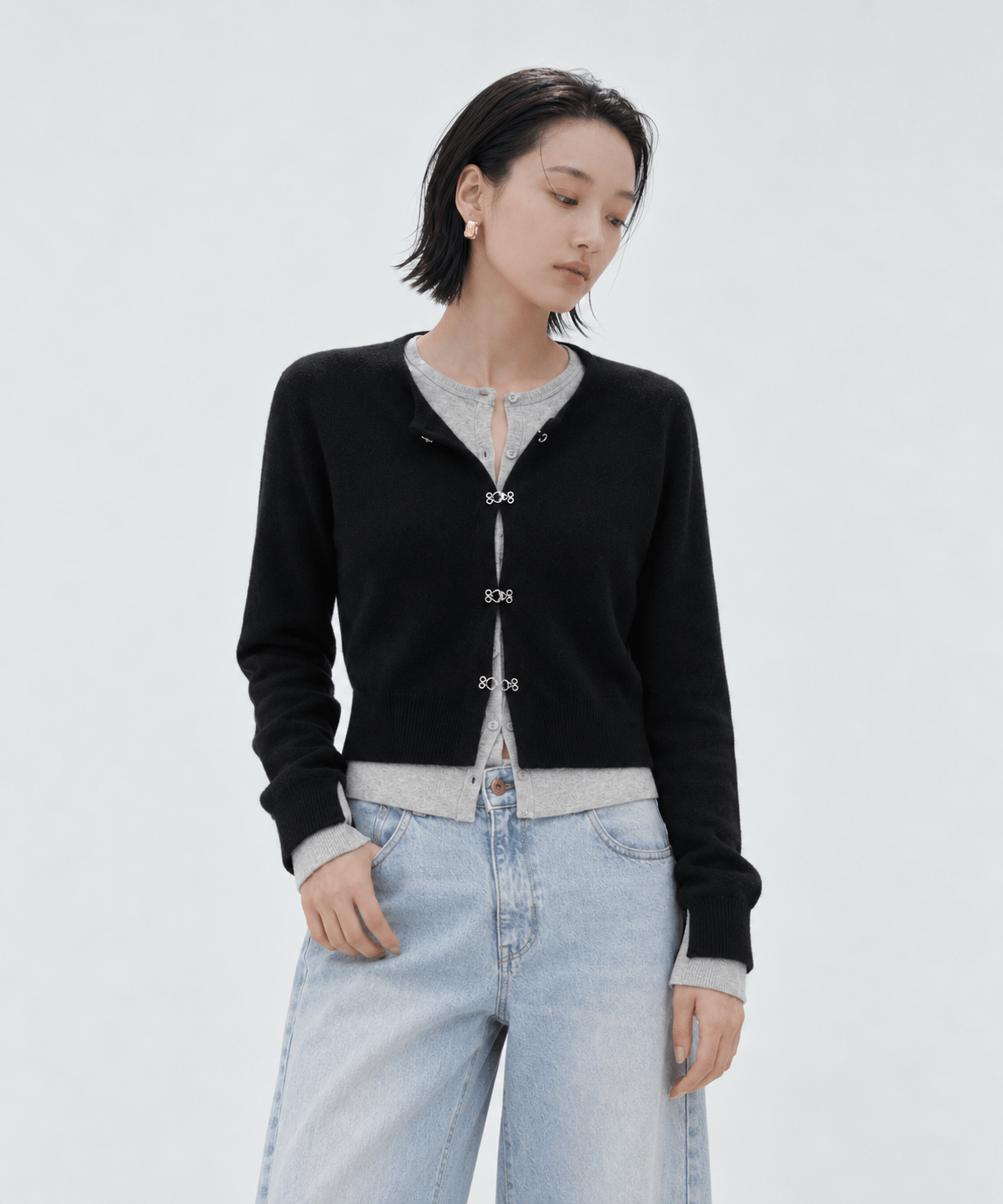 Double Layer Knit Cardigan STUDIOUS