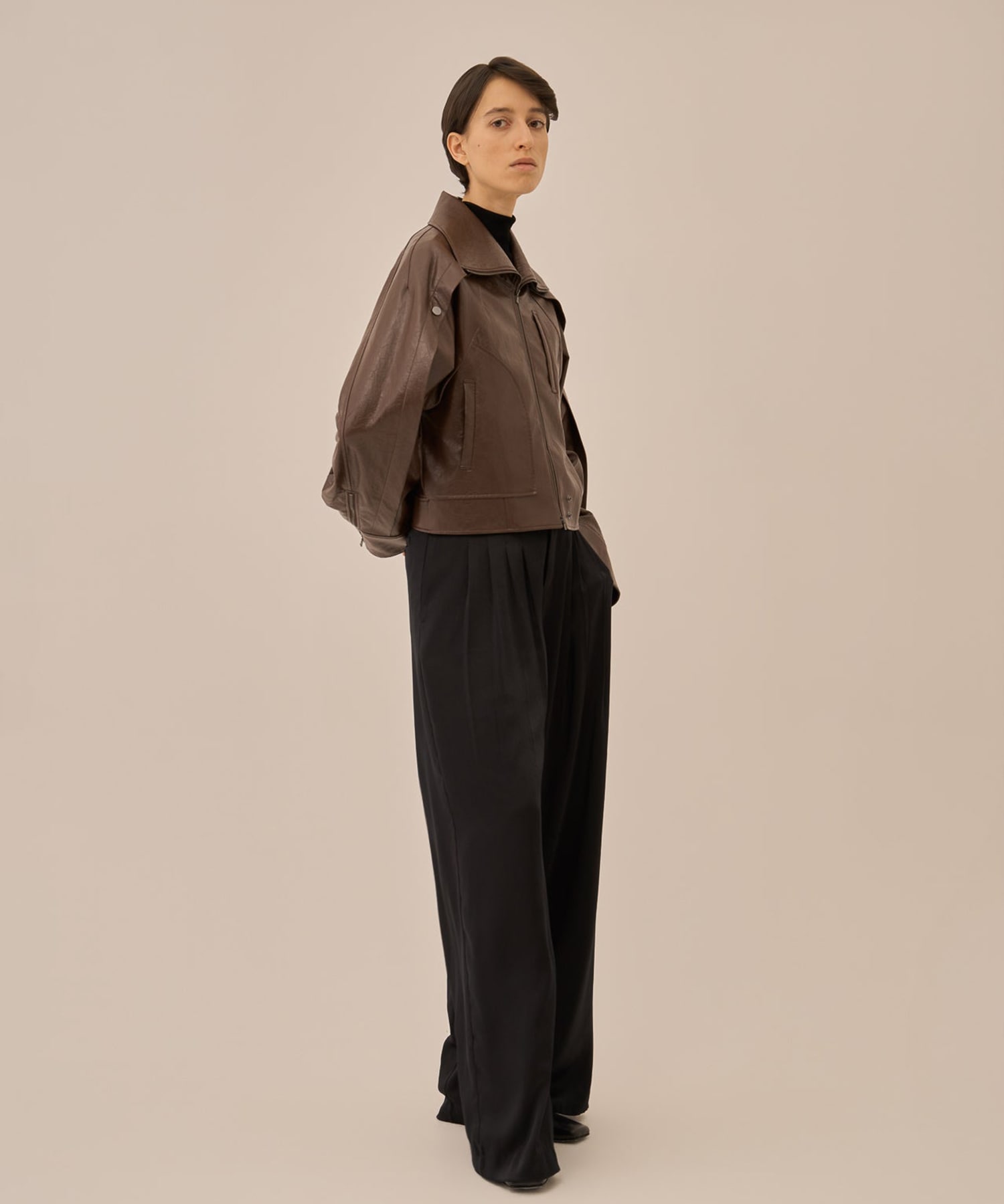Charie faux leather blouson AKIRANAKA
