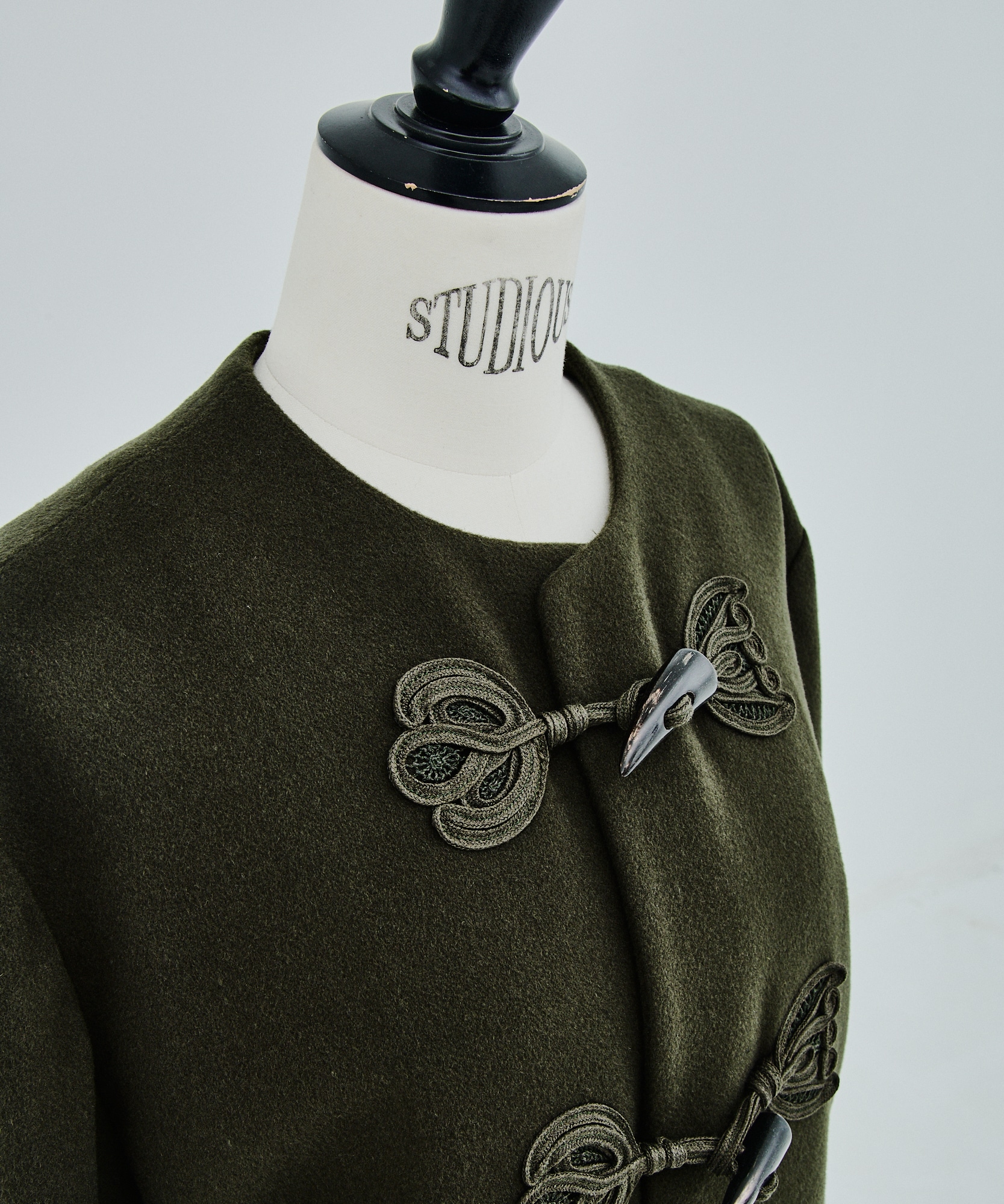 Cording Embroidery Short Duffle Coat Mame Kurogouchi