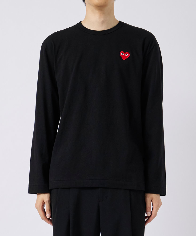 AX-T118-051 L/S T-SHIRT RED EMBLEMRED HEART PLAY COMME des GARCONS