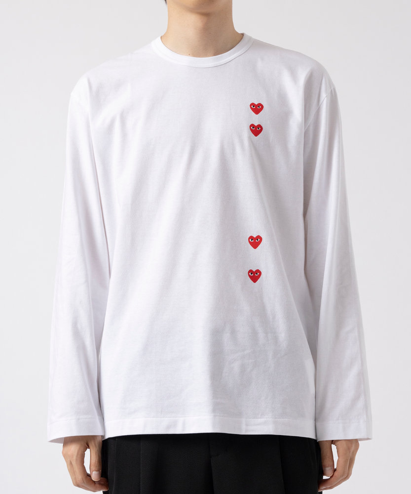 AX-T339-051 L/S T-SHIRT LOGO PRINT PLAY COMME des GARCONS