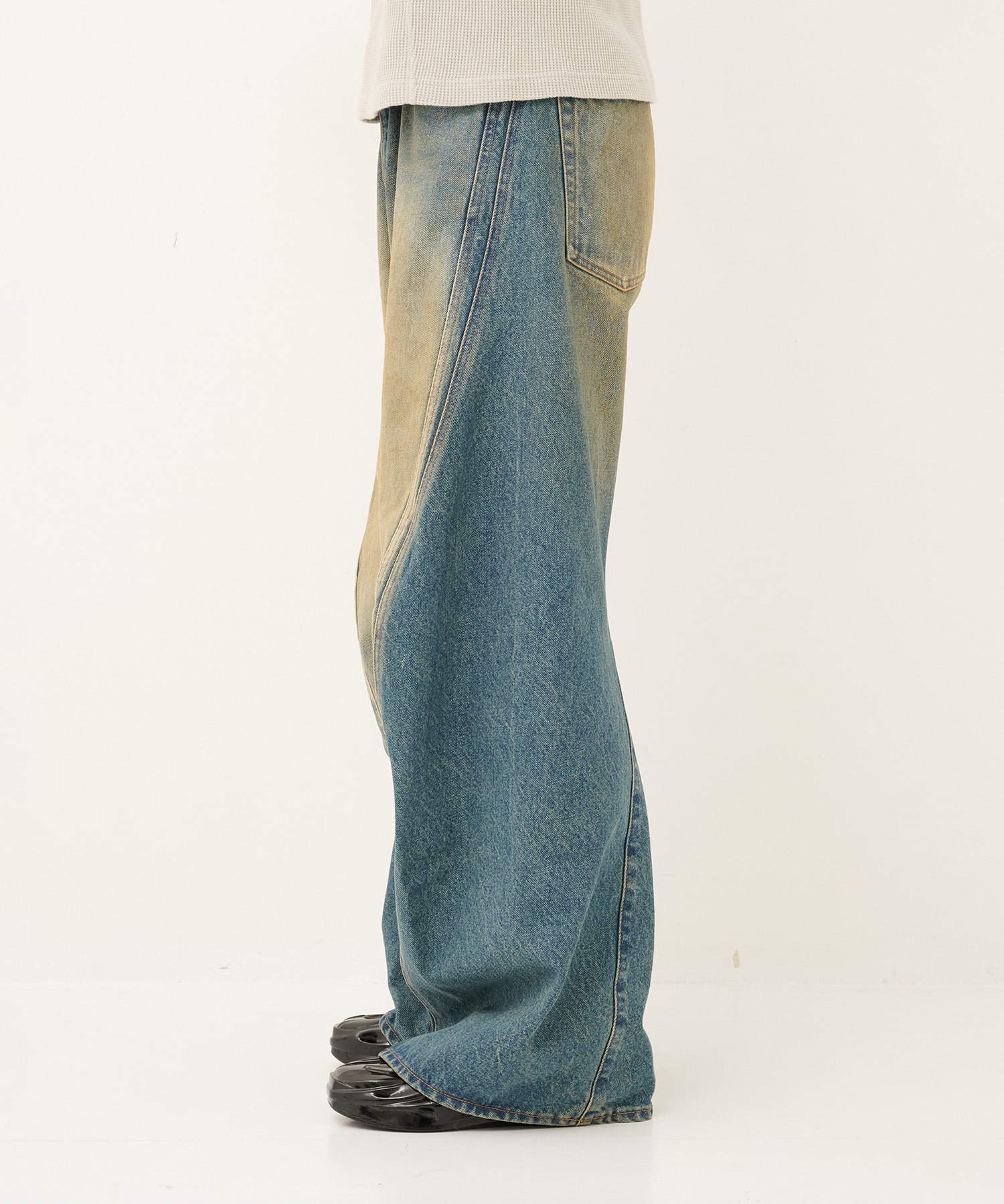 別注 復刻3D TWIST WIDE LEG JEANS NVRFRGT