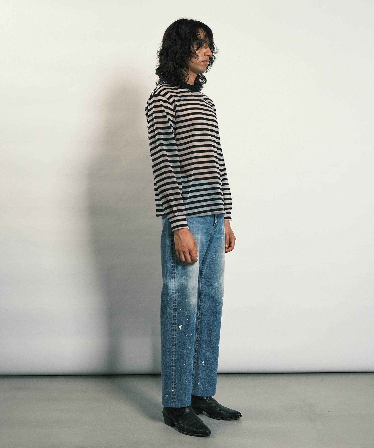 STRAIGHT JEAN TROUSERS BLEACH BLUE TANAKA