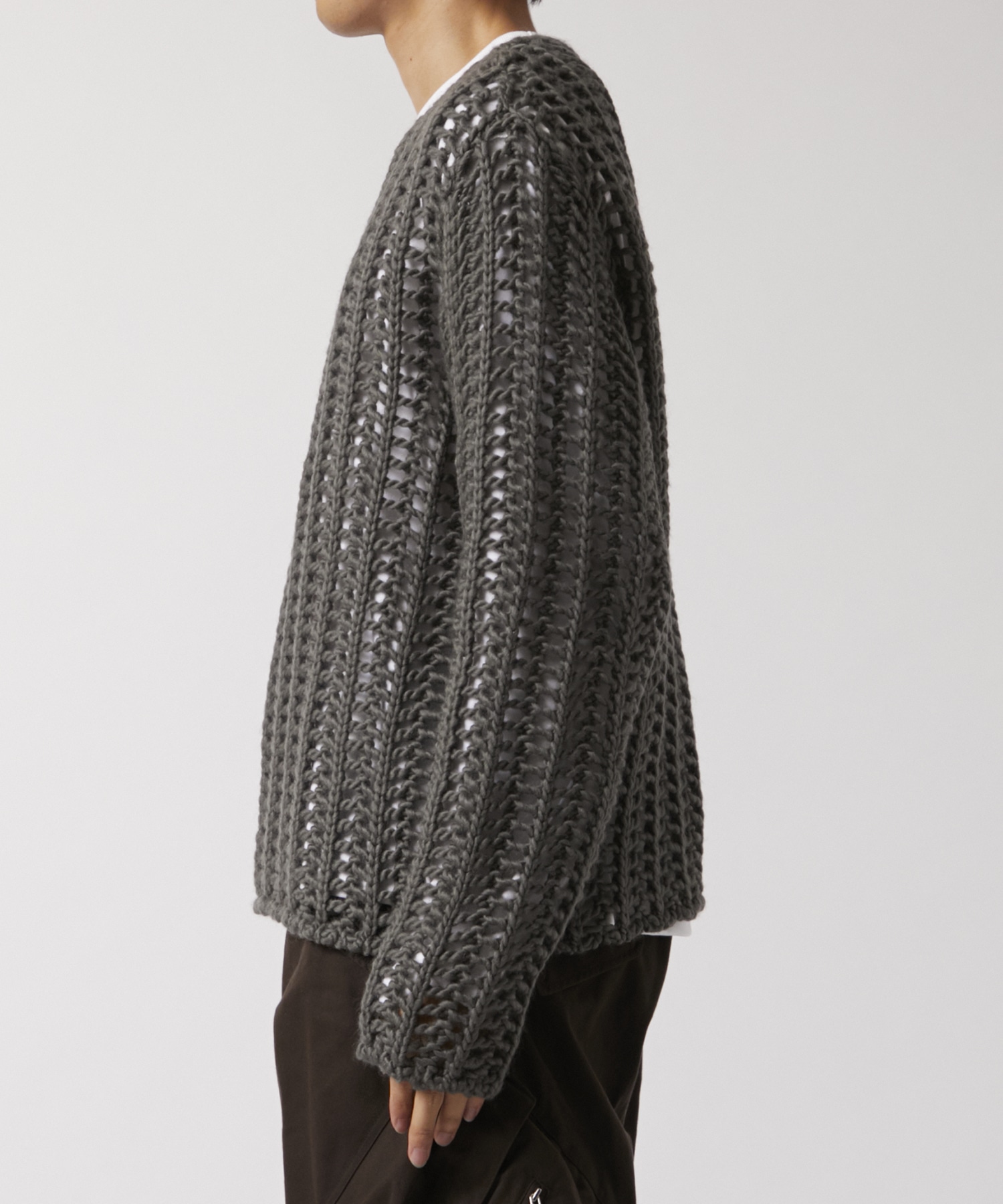 SEMI SHEER OPEN KNIT SWEATER NVRFRGT