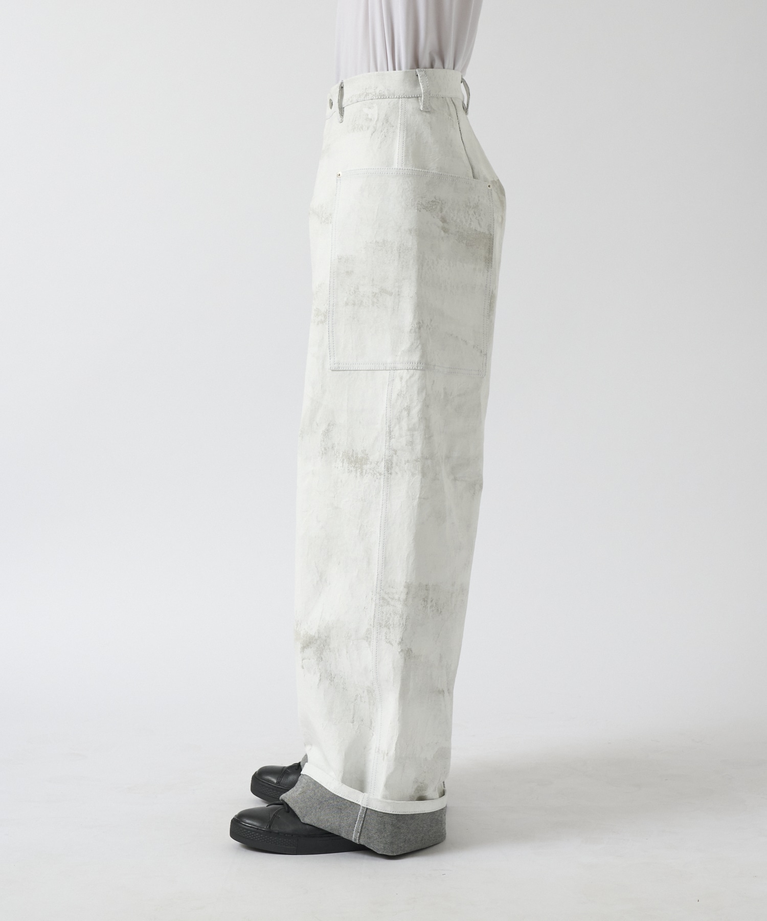 Side Pocket Wide Pants(White Hand Painting) Nomat