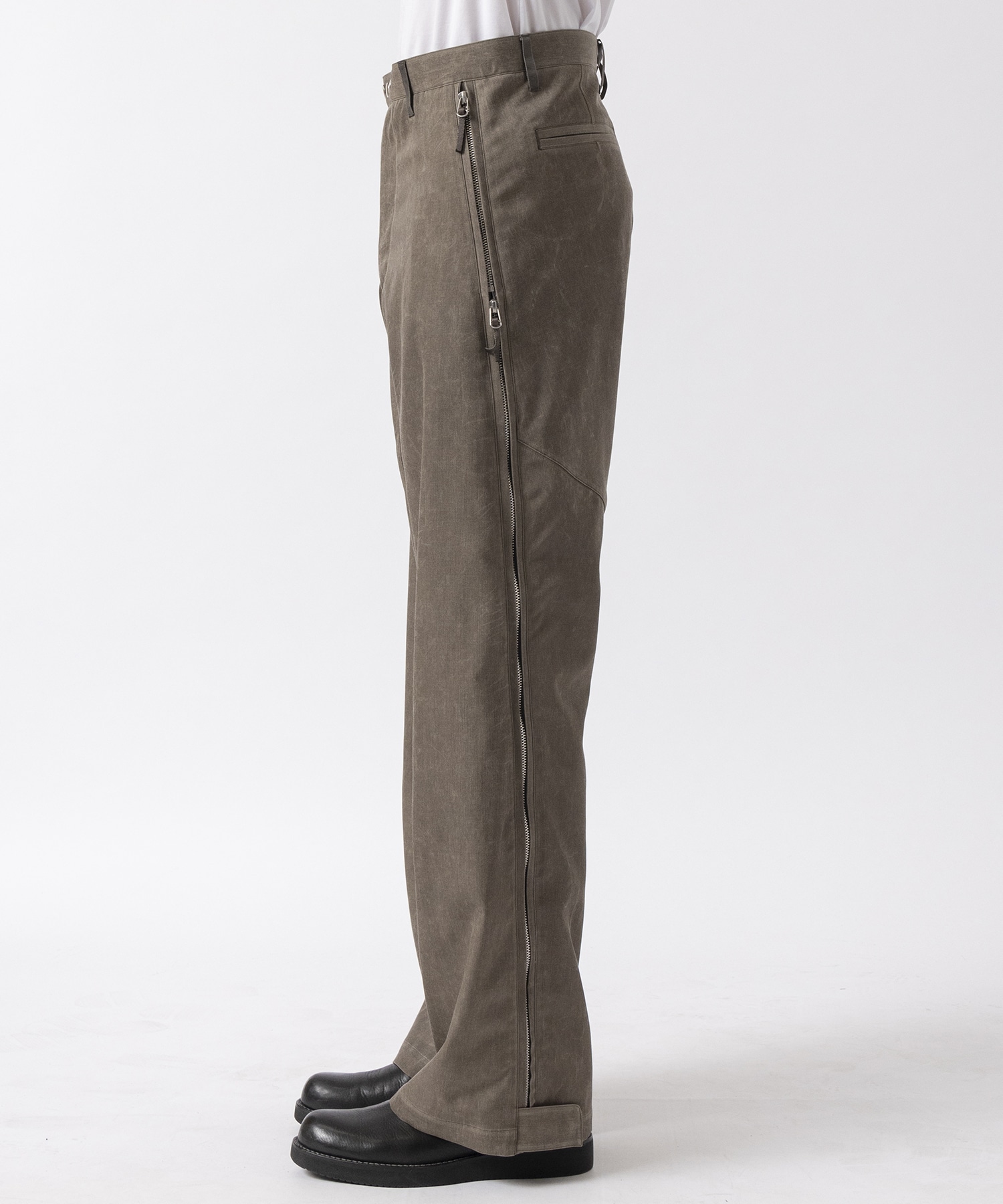 NATURAL DYED WOOLGABARDINE ZIP TROUSERS NULABEL CM1YOK42