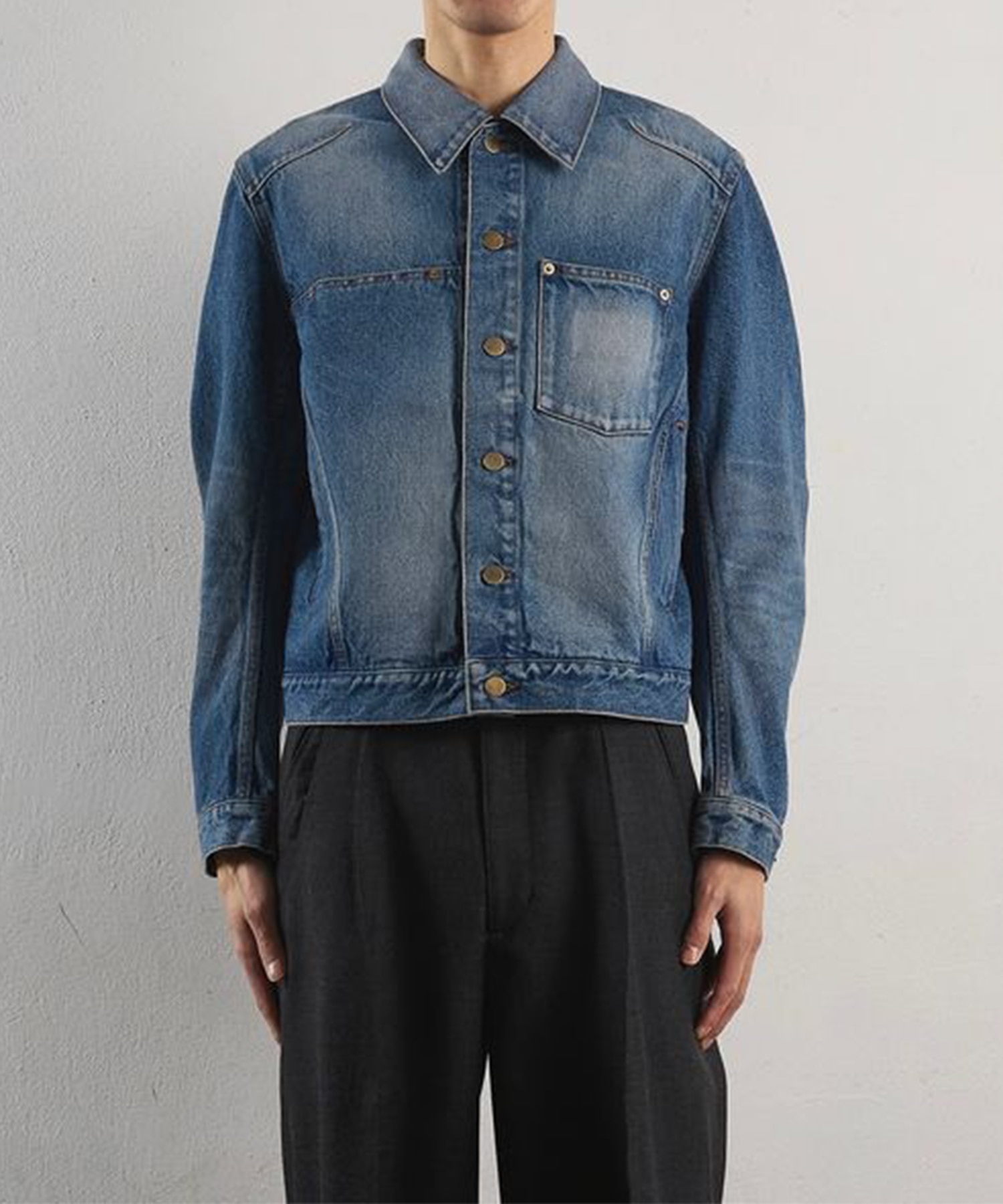 DENIM 3D TRUCKER JACKET VINTAGE FADED INDIGO NVRFRGT