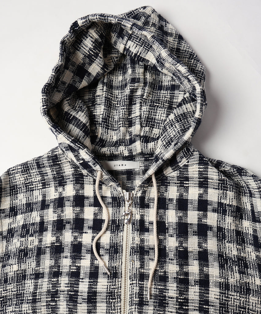 GINGHAM ZIP PARKA JieDa