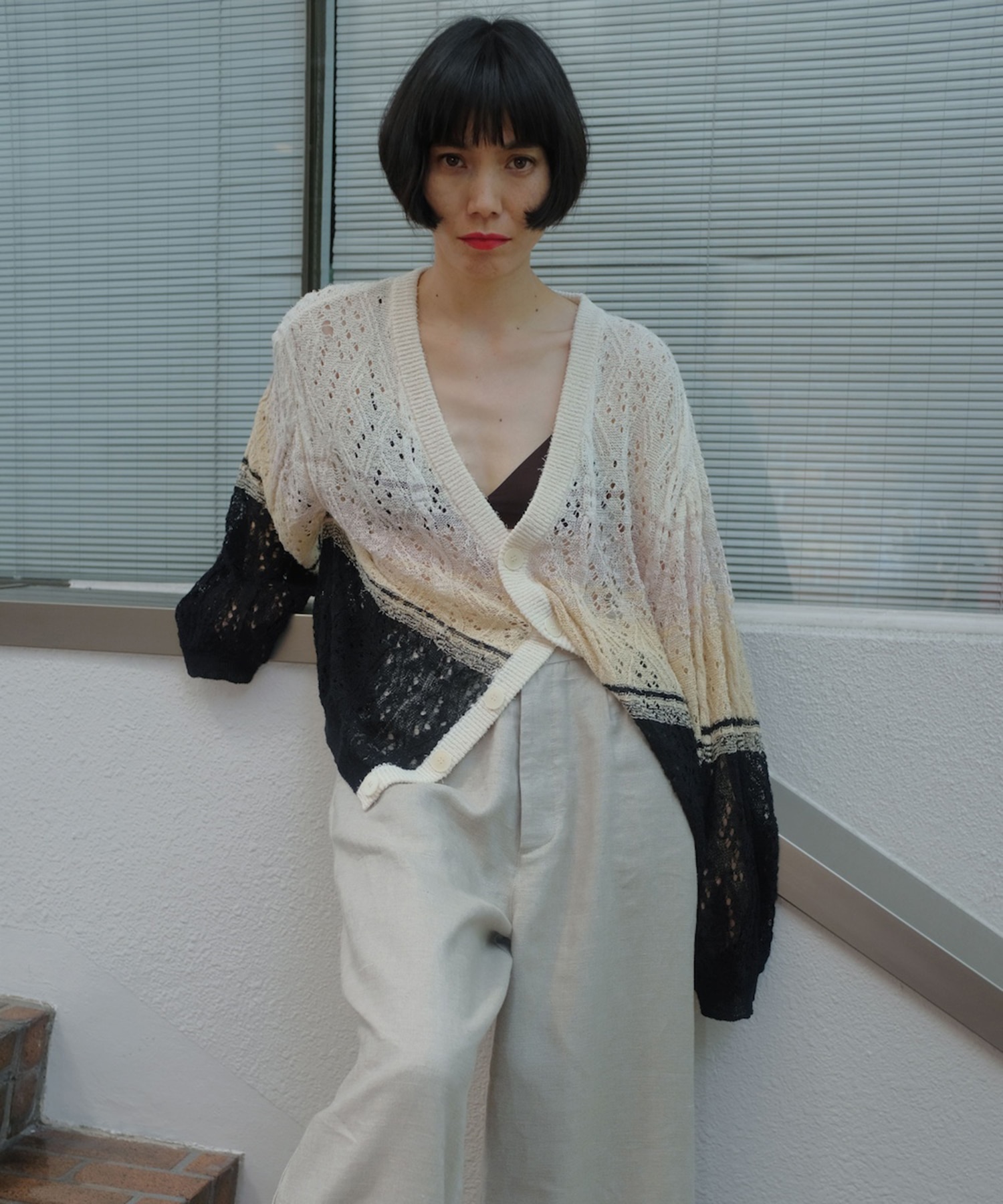 Broken Lace Border Cardigan Kota Gushiken