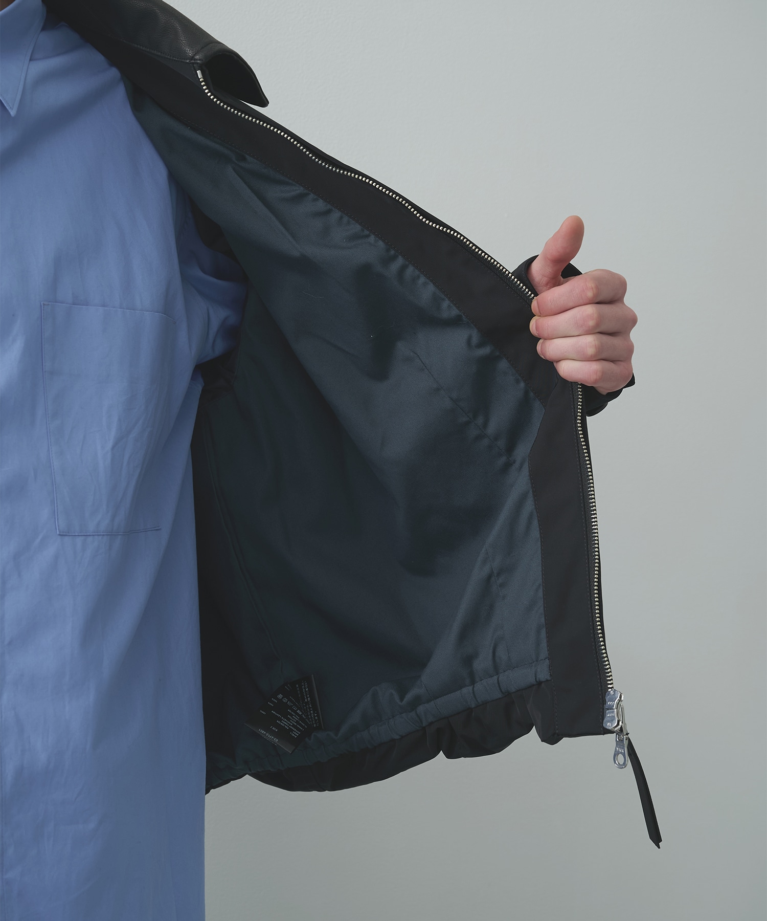 Leather collar Balloon Blouson STUDIOUS