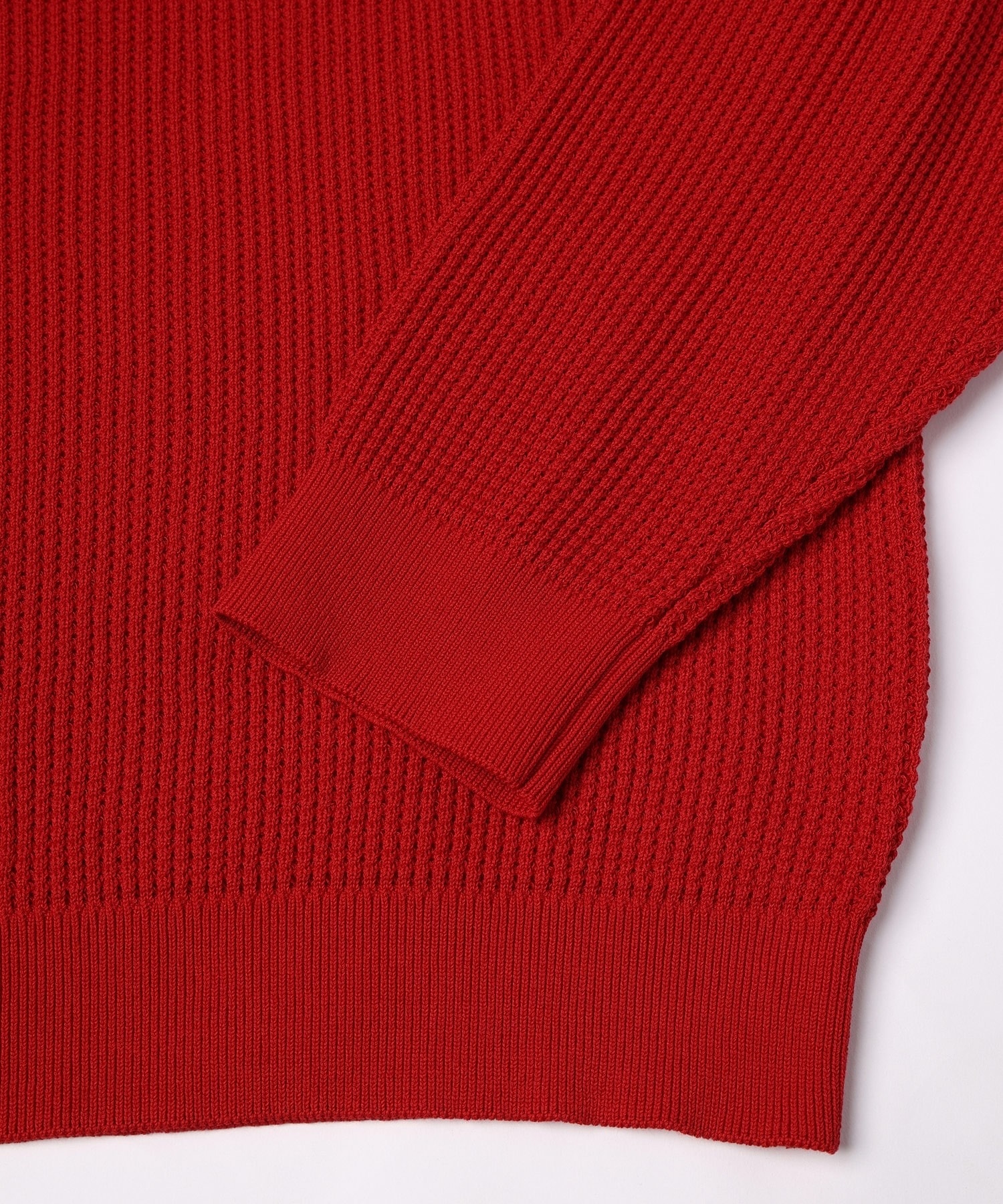 Organic Cotton Waffle Minimal Henley Neck Knit Pullover CULLNI