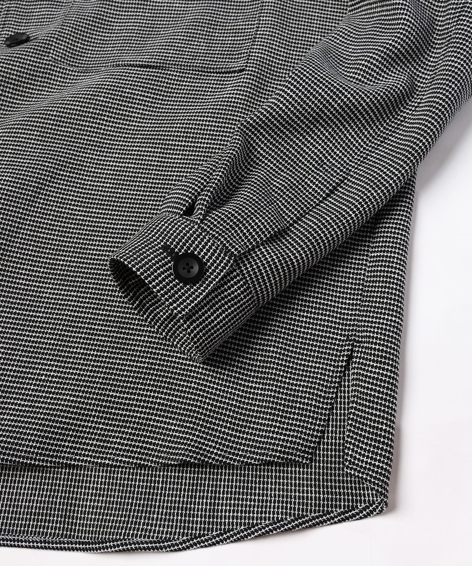 Mix Yarn Mesh Notched Lapel Shirt Blouson CULLNI