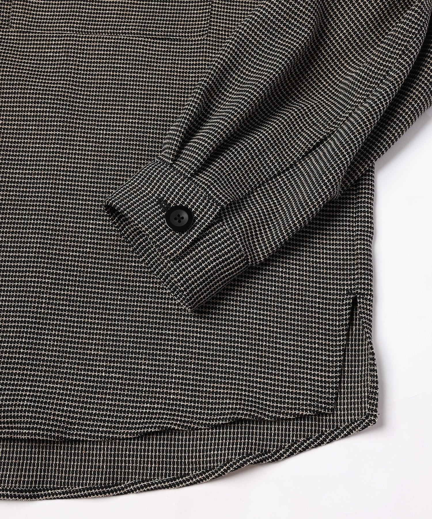 Mix Yarn Mesh Notched Lapel Shirt Blouson CULLNI