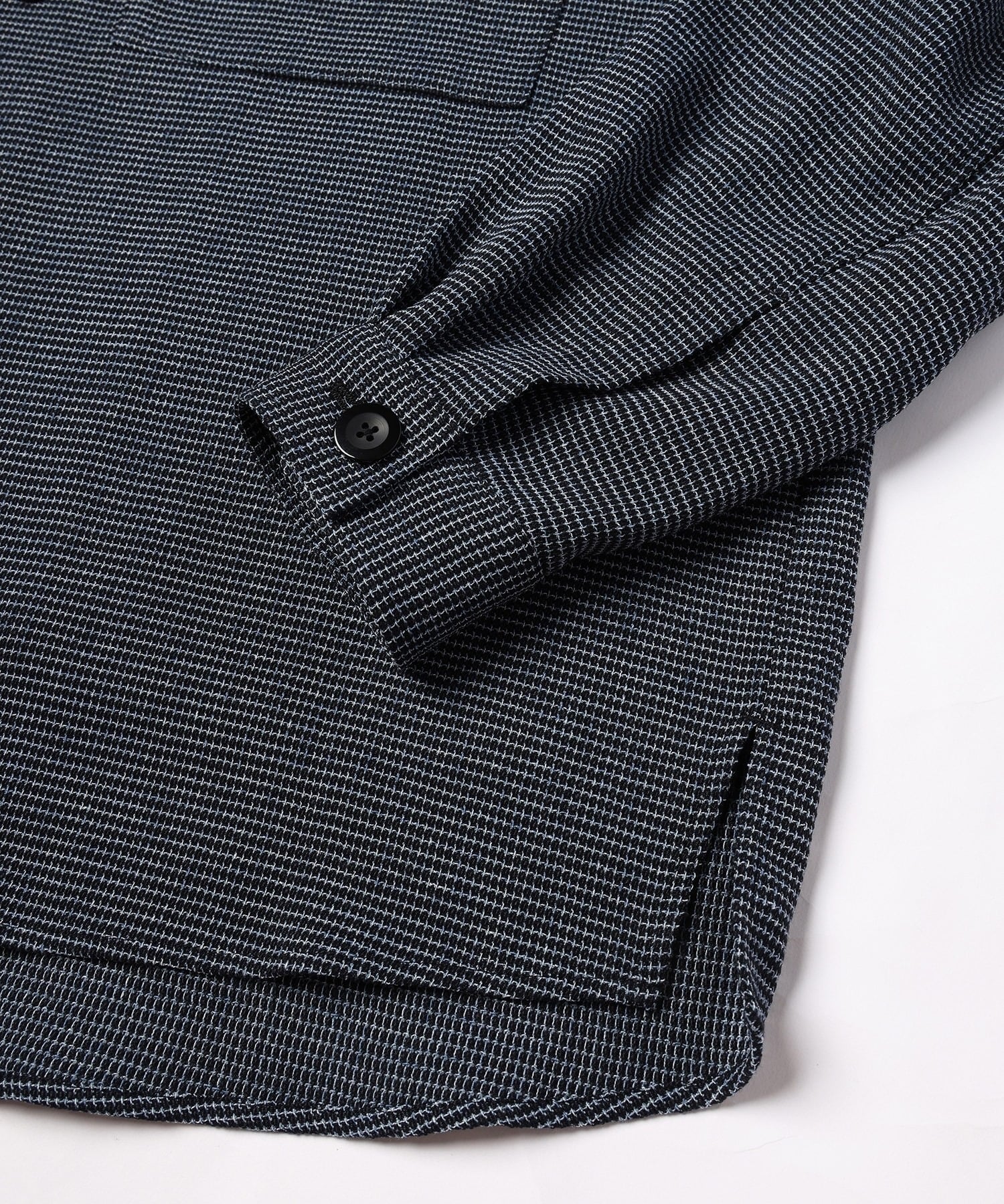 Mix Yarn Mesh Notched Lapel Shirt Blouson CULLNI