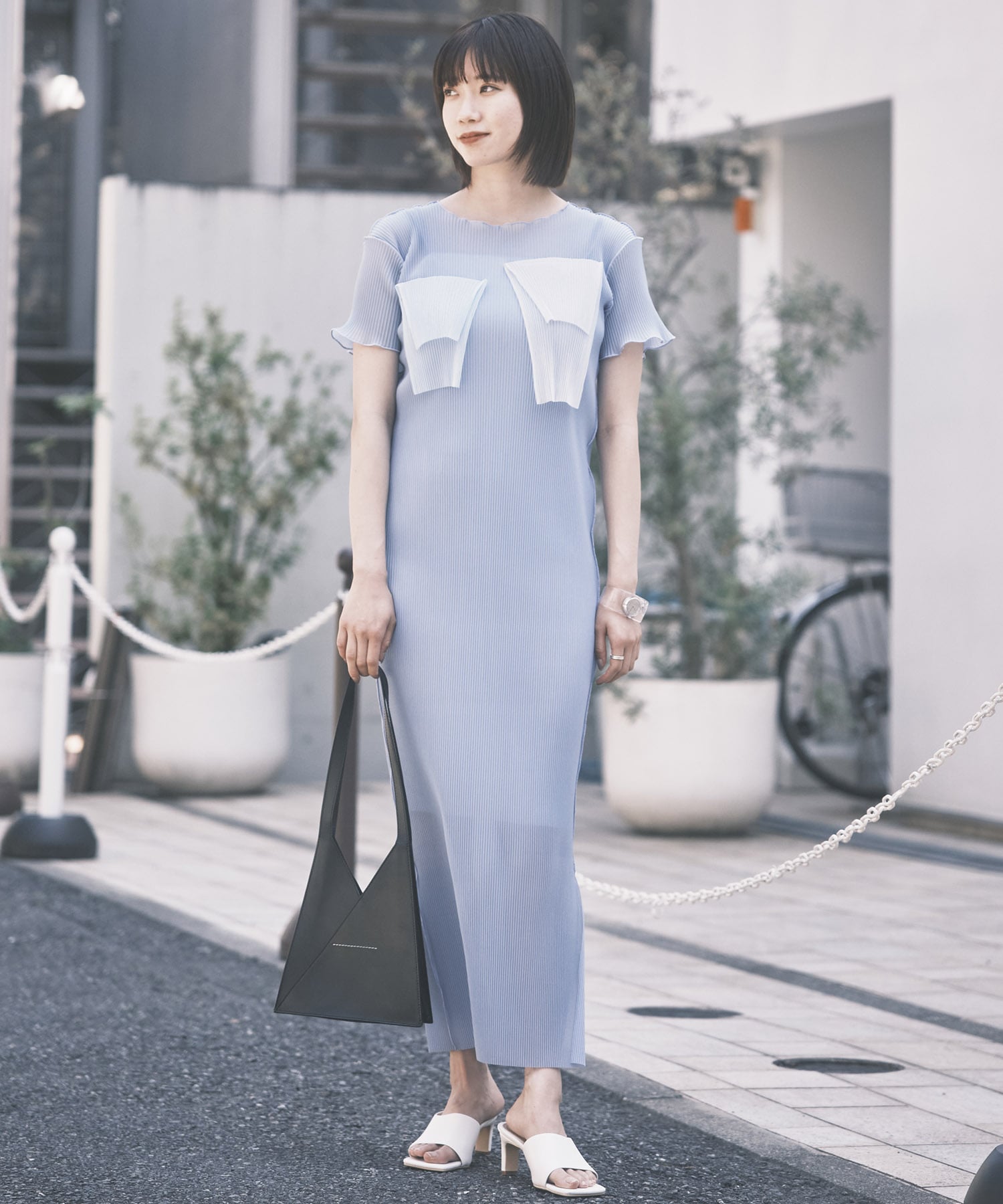 別注SHEER LAYERED SHORT SLEEVE DRESS kotohayokozawa