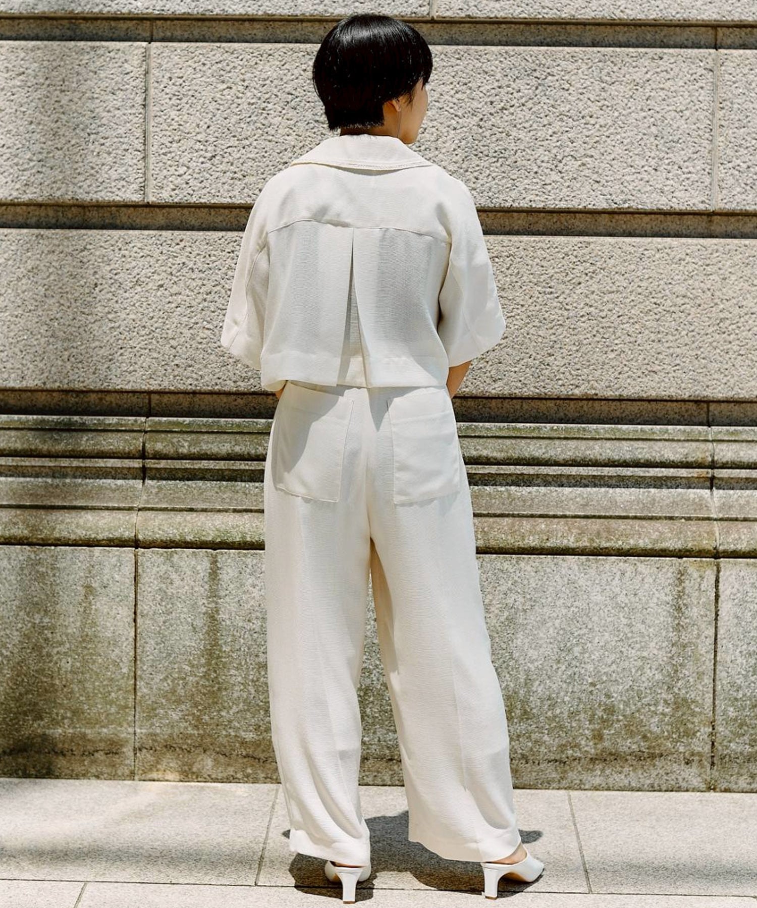 Asymmetric Front Mesh Trousers STUDIOUS