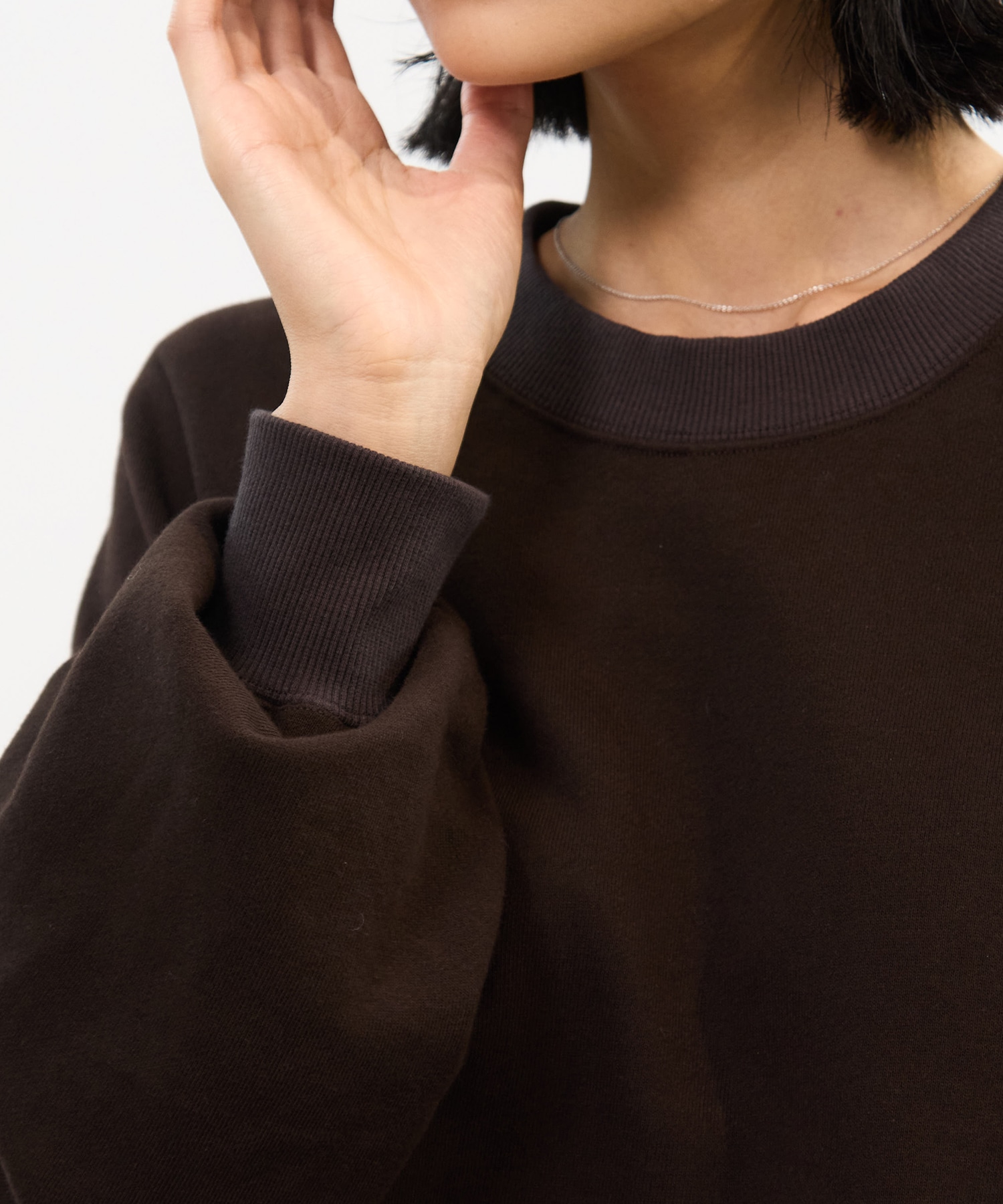 DRAWSTRING GATHER SLEEVE SWEAT SHIRT STUDIOUS