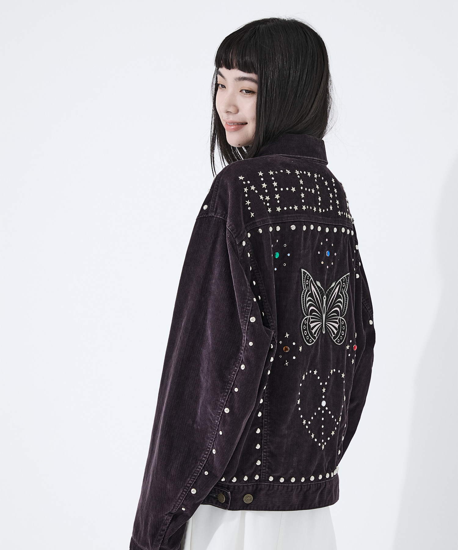 Studded Jean Jacket - 14W Corduroy Needles