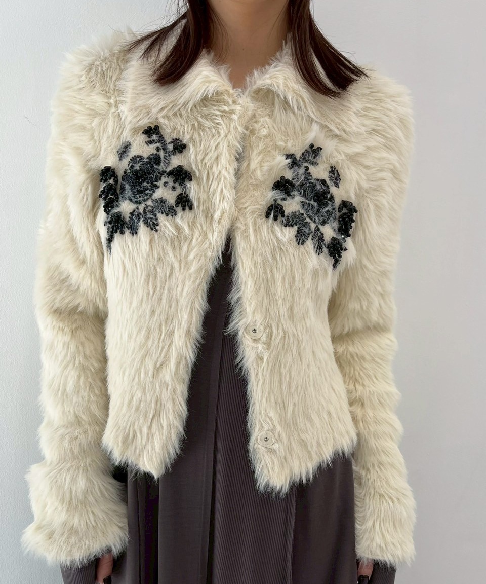 別注 シャギービジューカーディガン FETICO