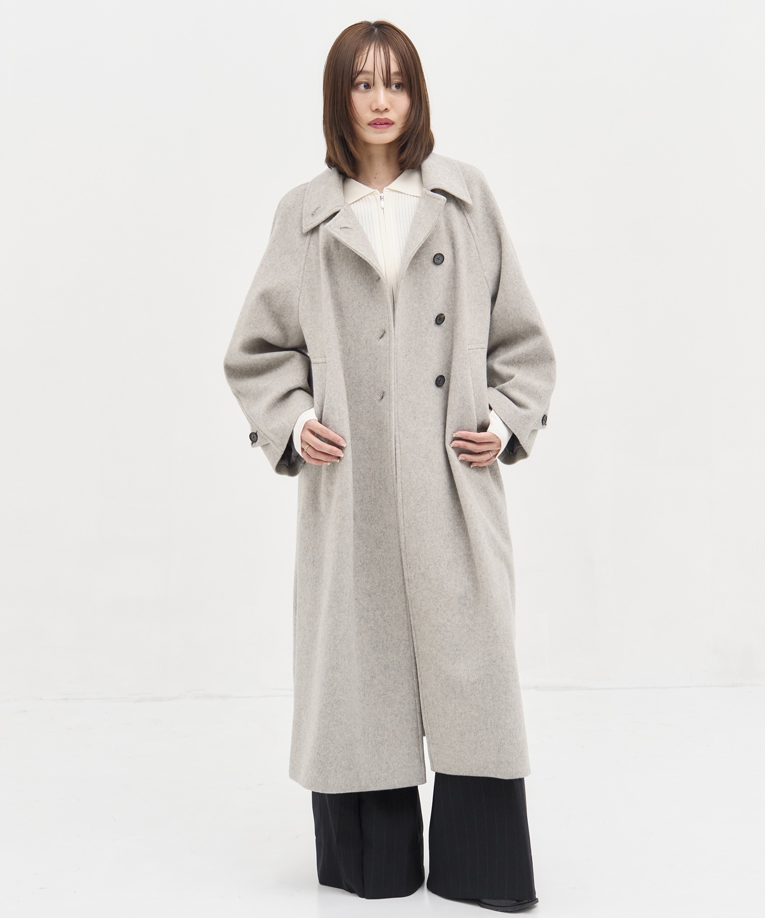 Stand Collar Wool Coat STUDIOUS