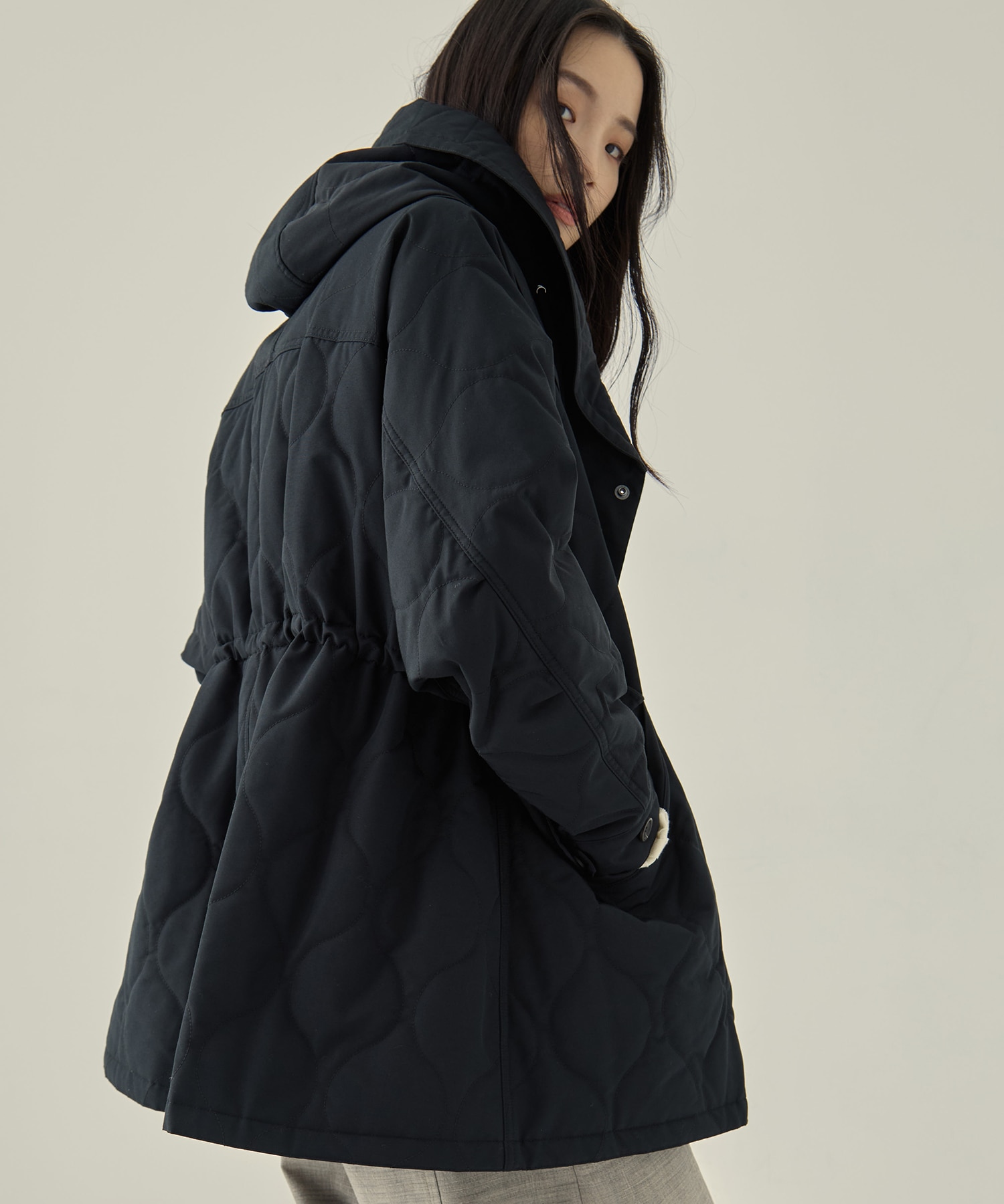 リサイクル60/40クロスキルティング モッズコート VACHEMENT