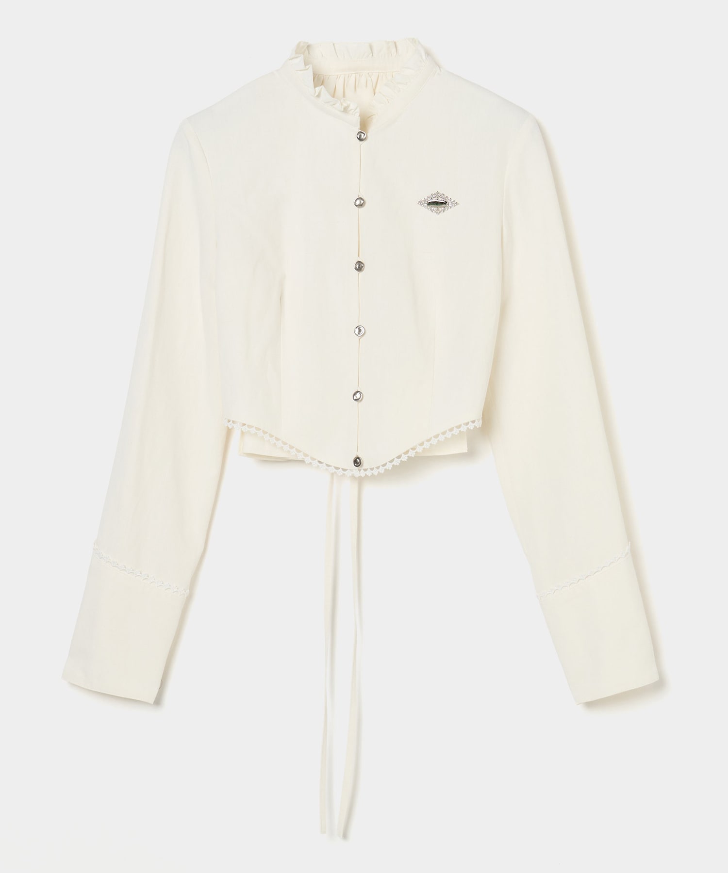 back curtain cropped blouse tanakadaisuke