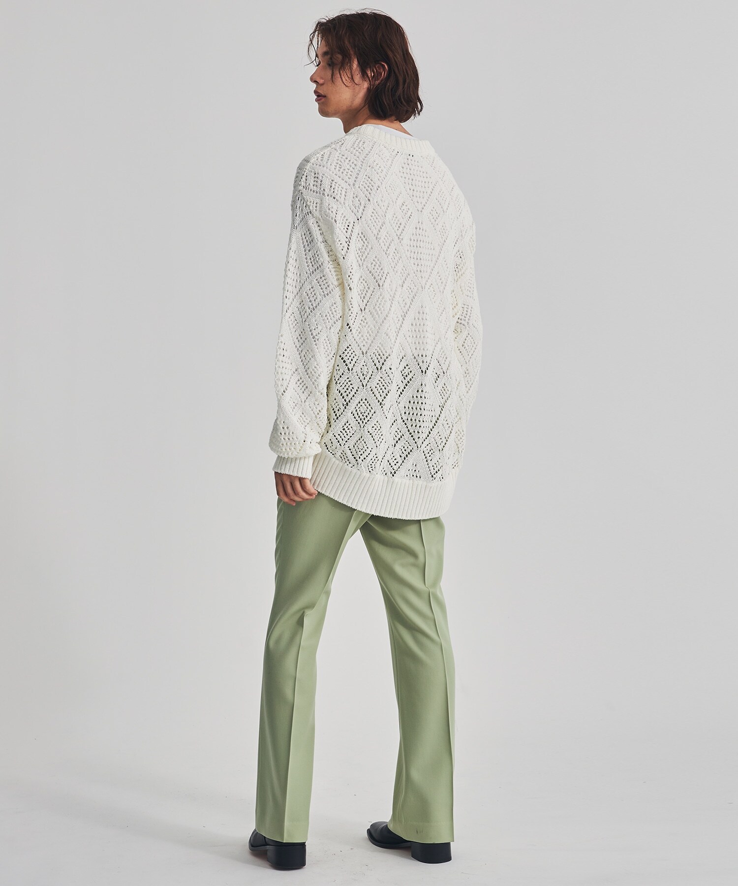 CROCHETED LACE PULLOVER KNIT LiNoH