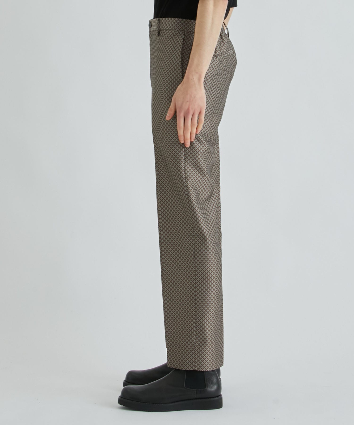 CRAVATE JACQUARD STRAIGHT PANTS-