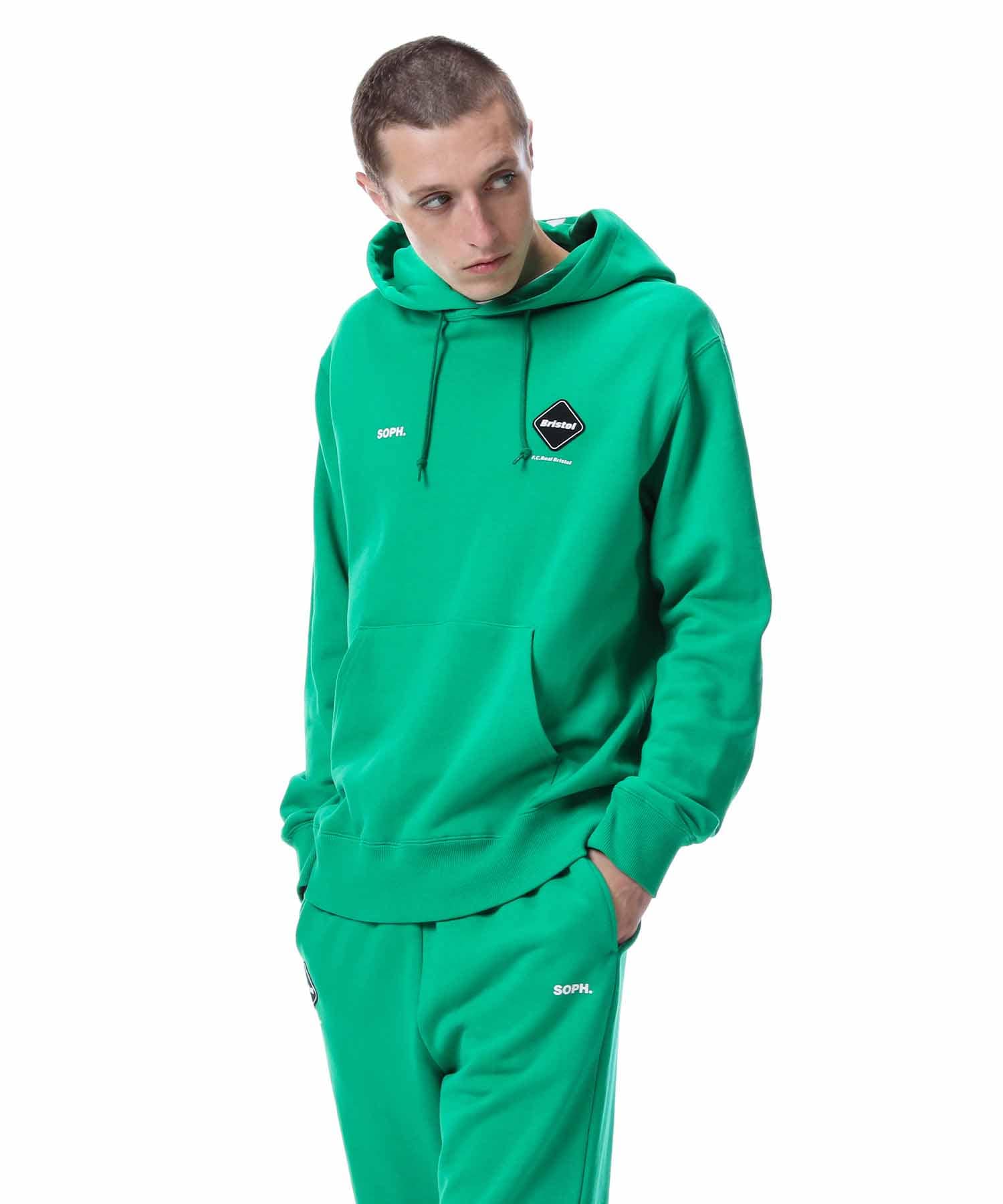 LOGO APPLIQUE PULLOVER SWEAT HOODIE(M GREEN): F.C.Real Bristol