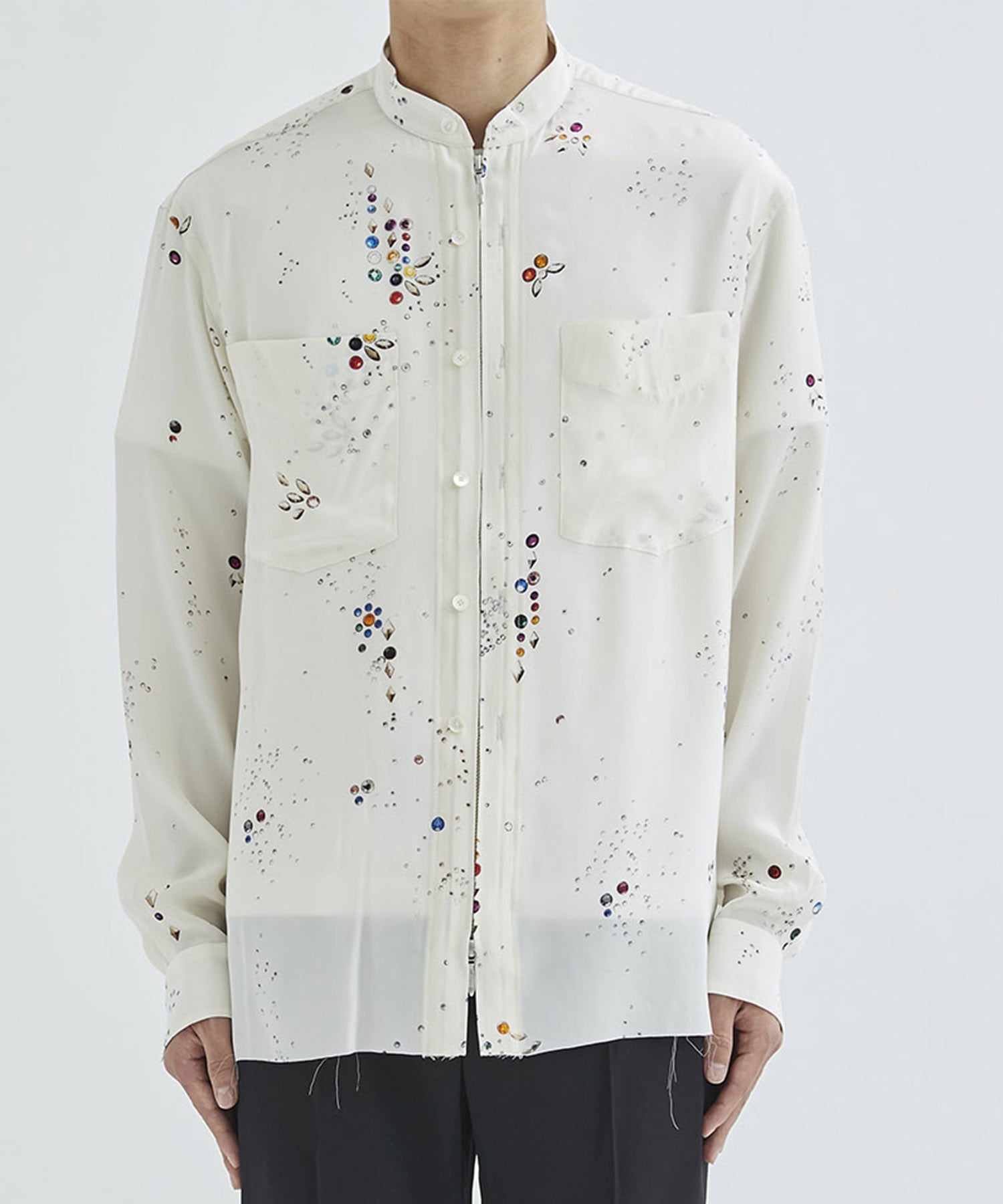 新品未使用 MASU 23SS ZIP-UP GALAXY SILK SHIRT-