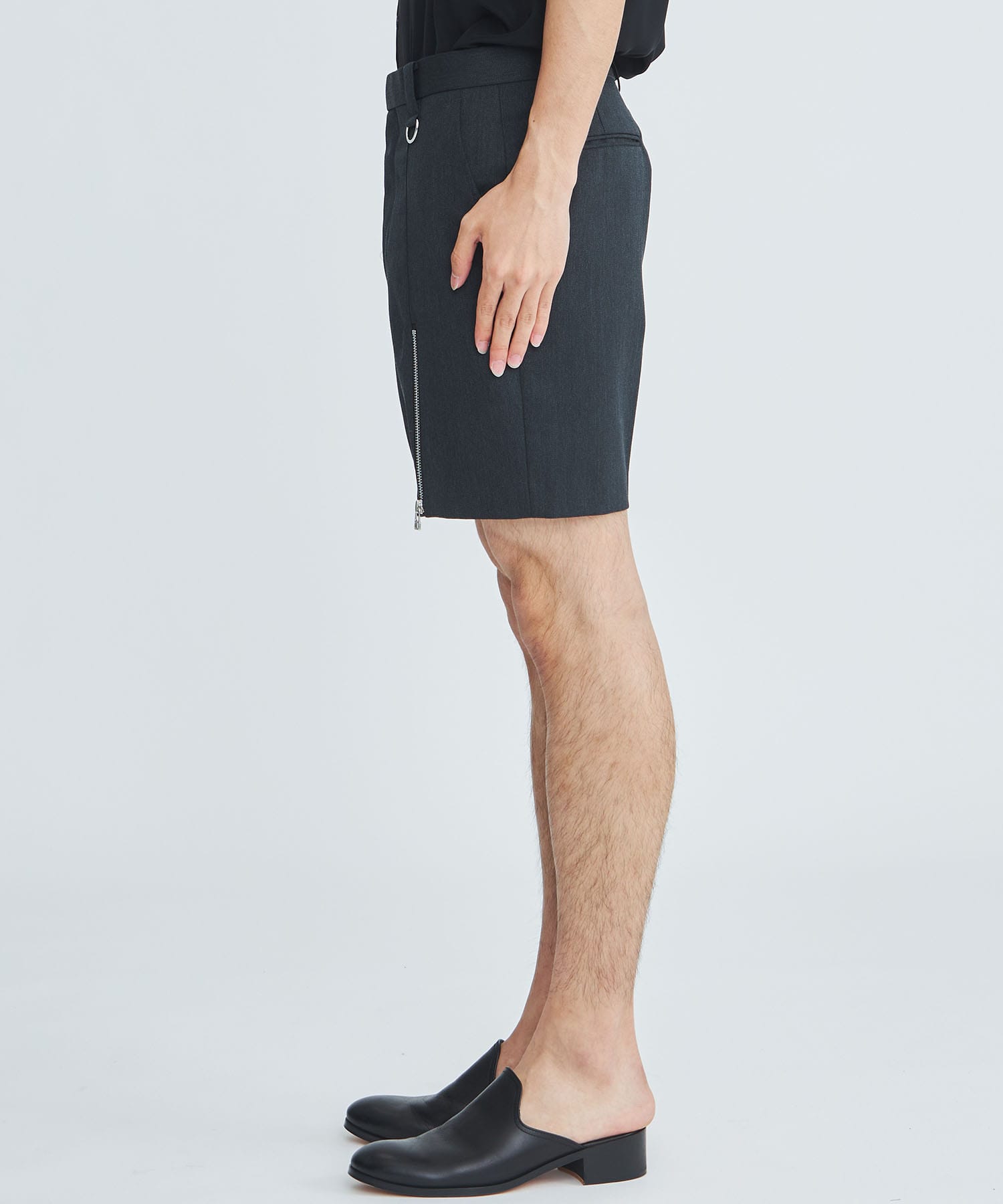 WOOL GABARDINE ZIP SHORTS | JOHN LAWRENCE SULLIVAN