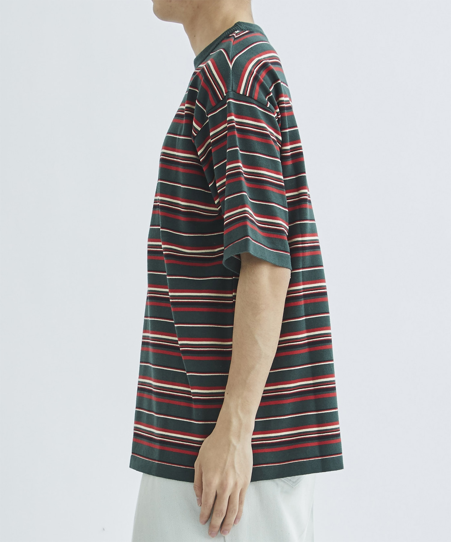 BORDER KNIT S/S TEE F-LAGSTUF-F
