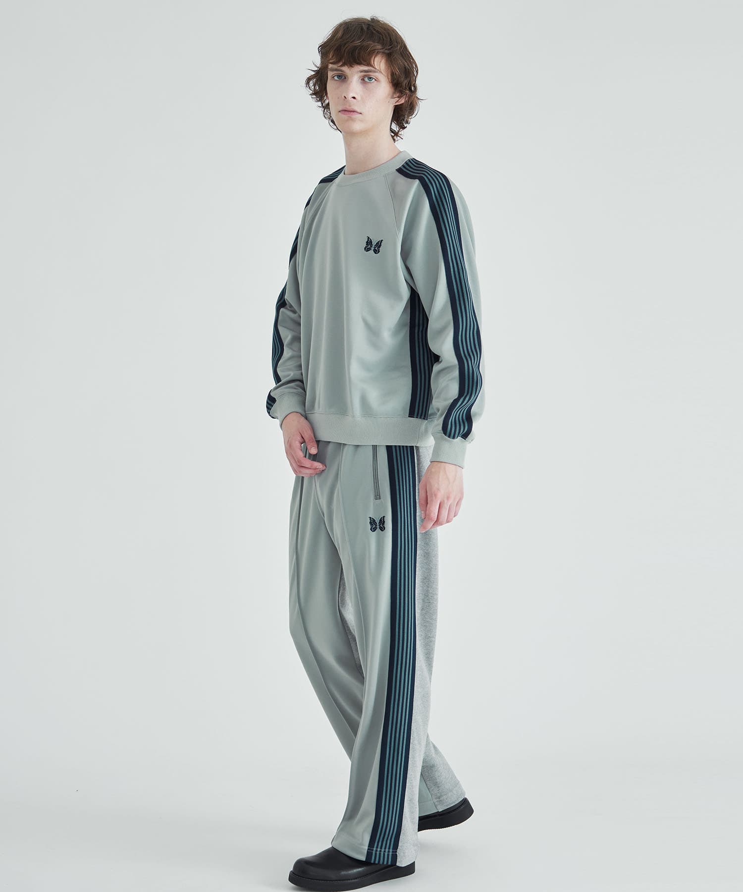 別注>ストレートTrack Pant Combination - Poly Smooth＆Sweat｜STUDIOUS