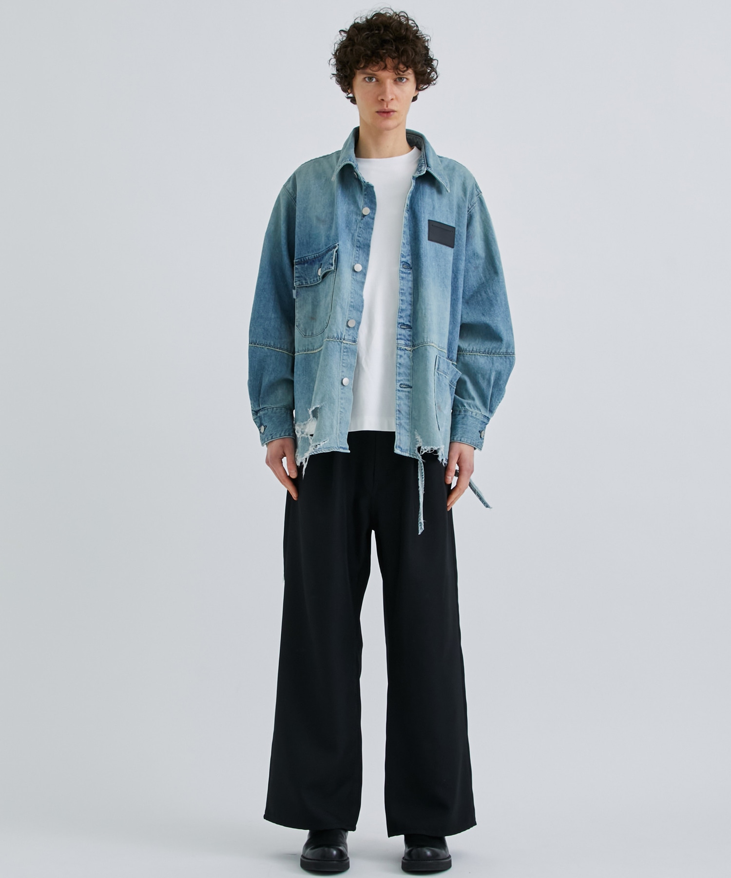 DAMAGE OVER DENIM SHIRT