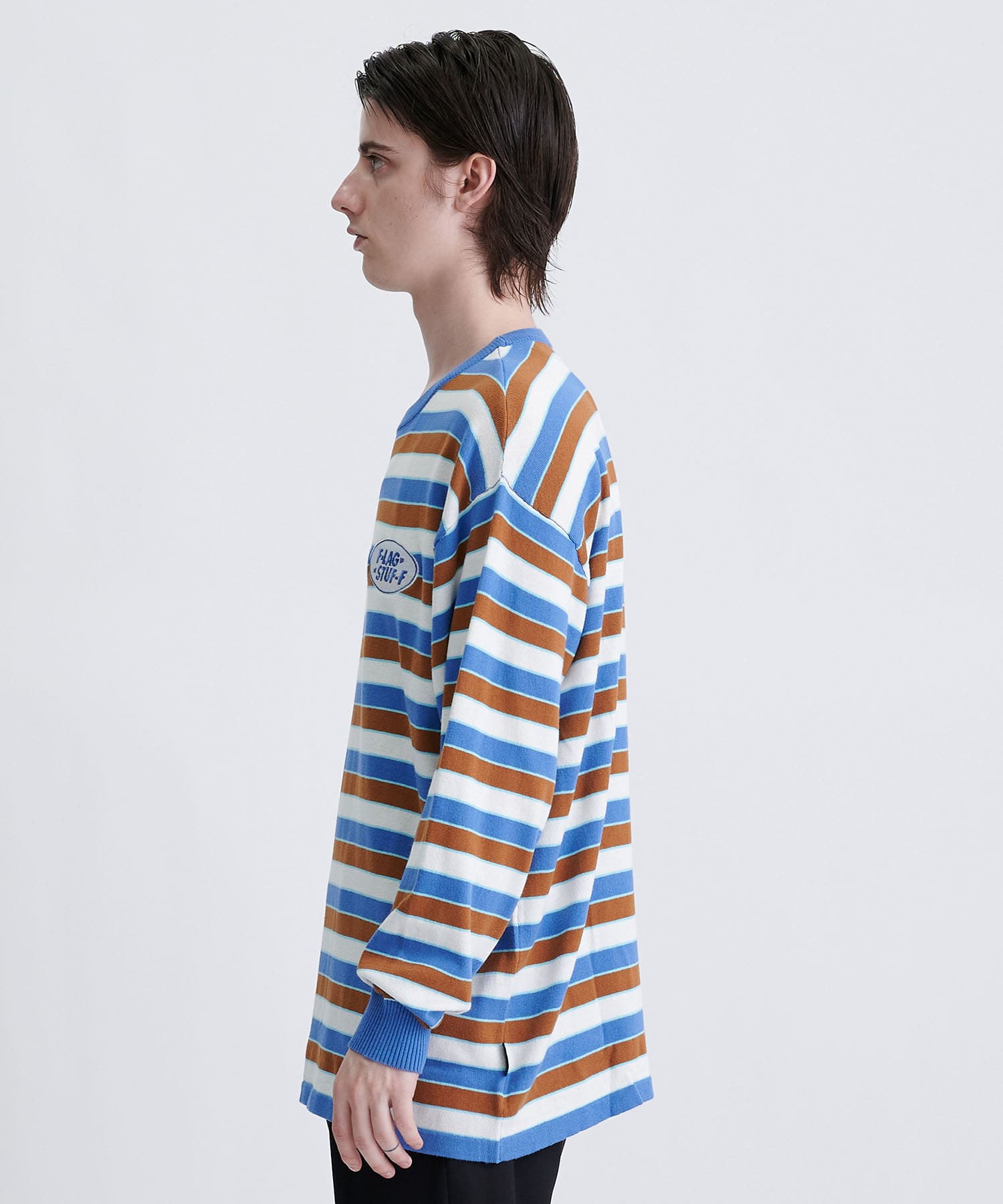 STRIPE LS COTTON SWEATER F-LAGSTUF-F