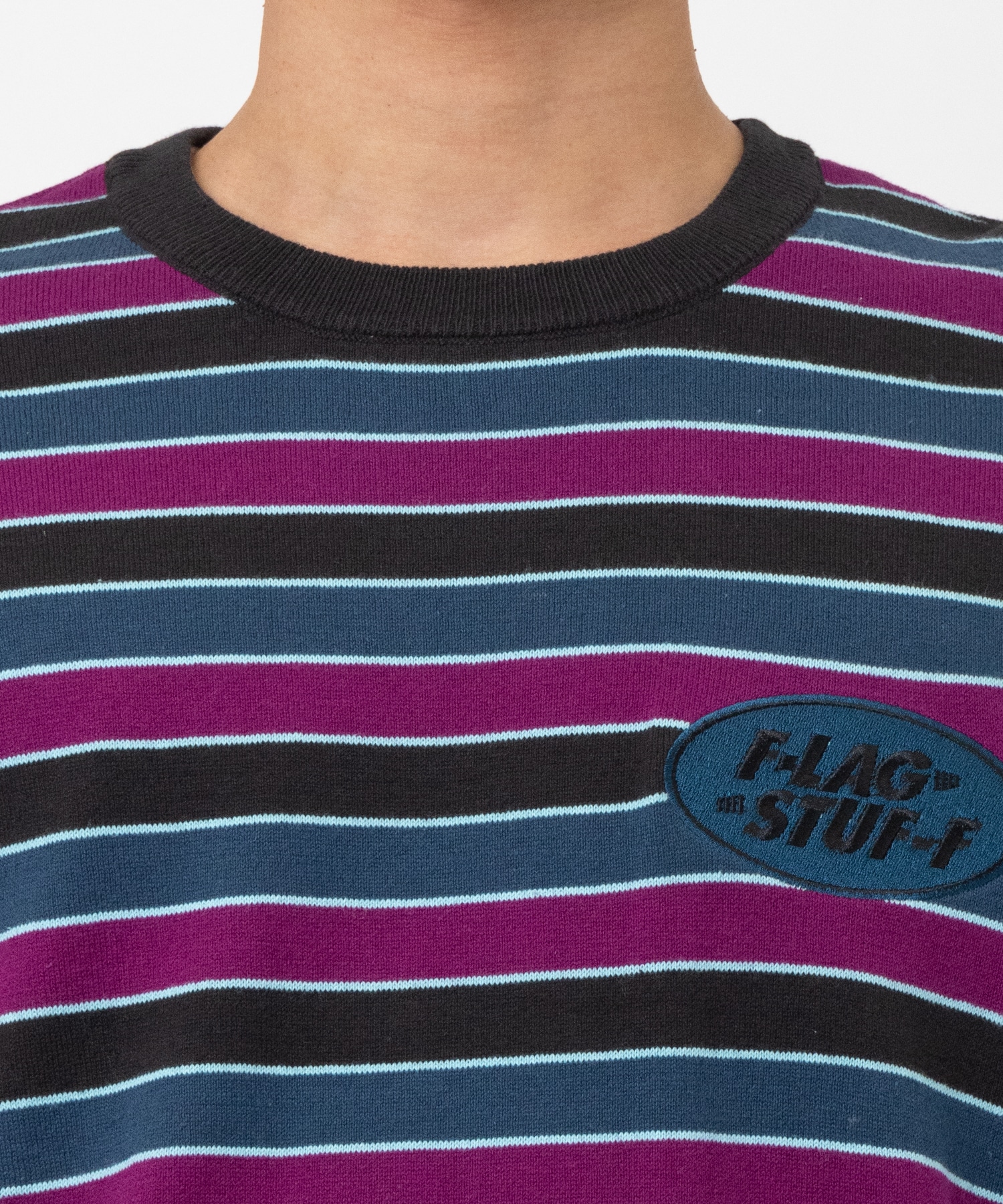STRIPE LS COTTON SWEATER F-LAGSTUF-F