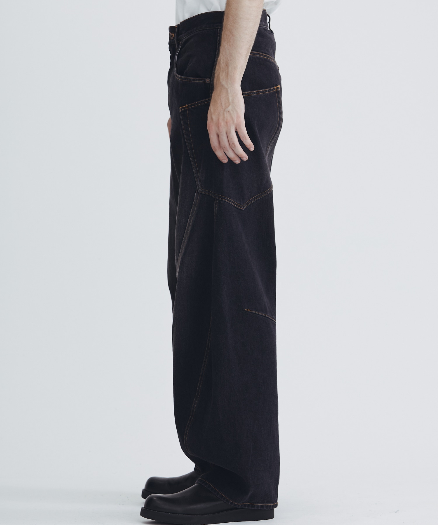 Draped denim pants｜KHOK