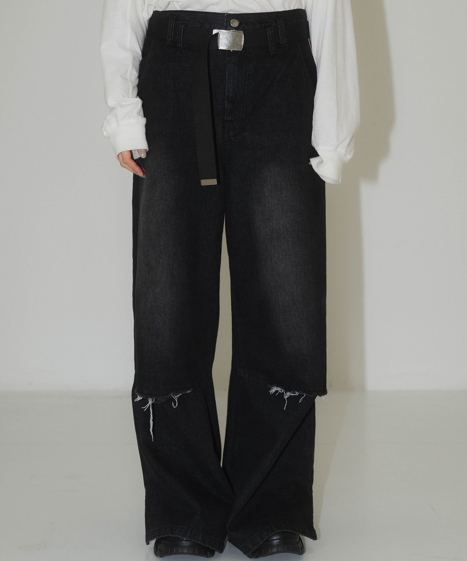 KNUTHMARF | 別注ripped buggy denim pants