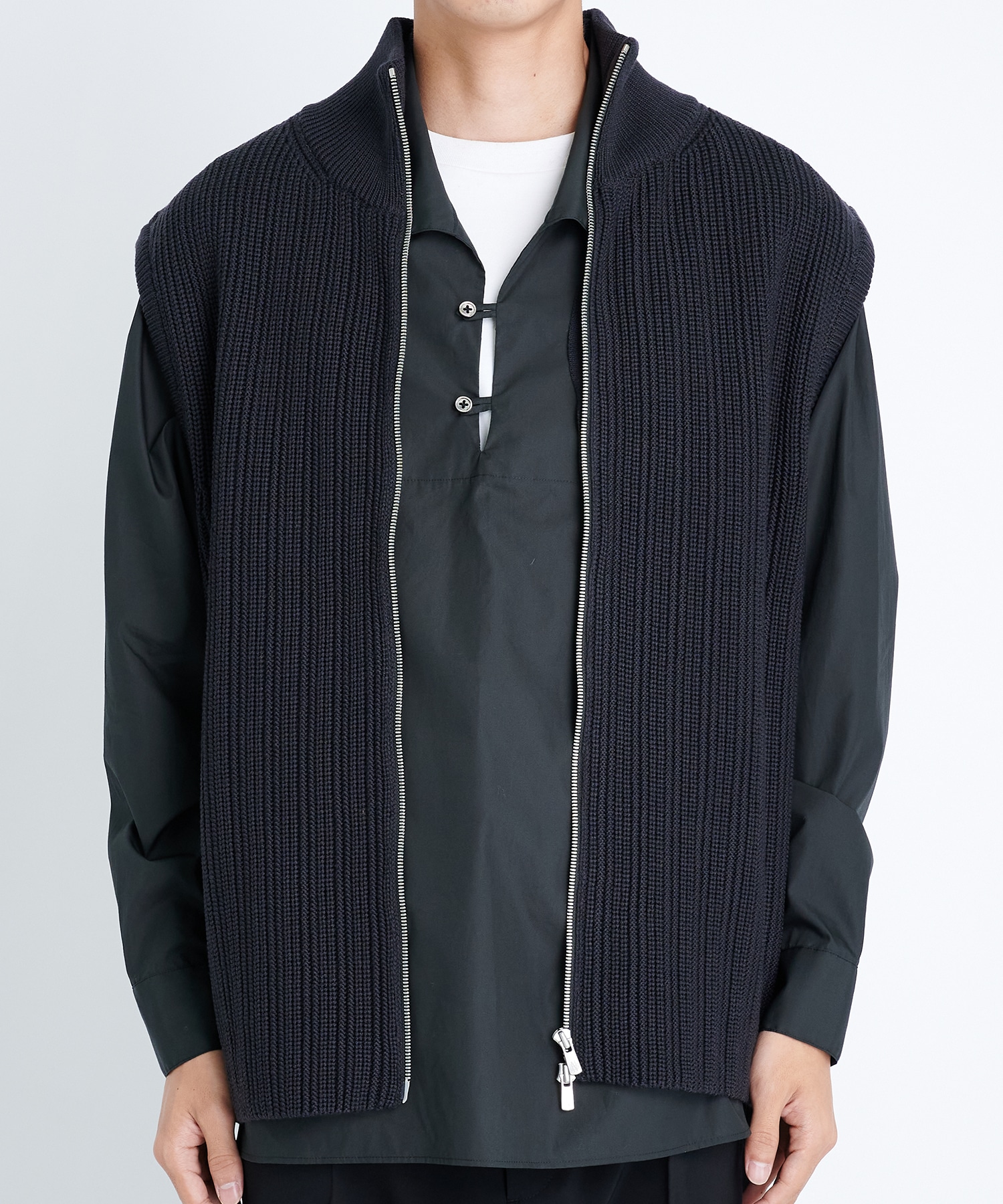 別注>OVERSIZE DRIVERS KNIT VEST | BATONER