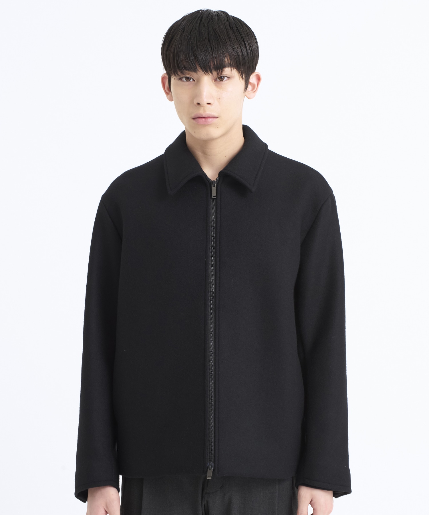 カシミヤウールジップブルゾン(1 BLACK): STUDIOUS: MENS｜ STUDIOUS