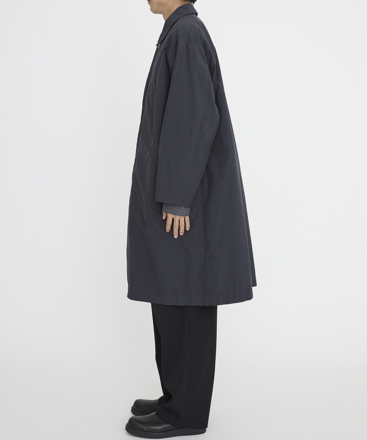 有名ブランド ステンカラーコート AIR VENTILE BALMOCAAN COAT / BLACK