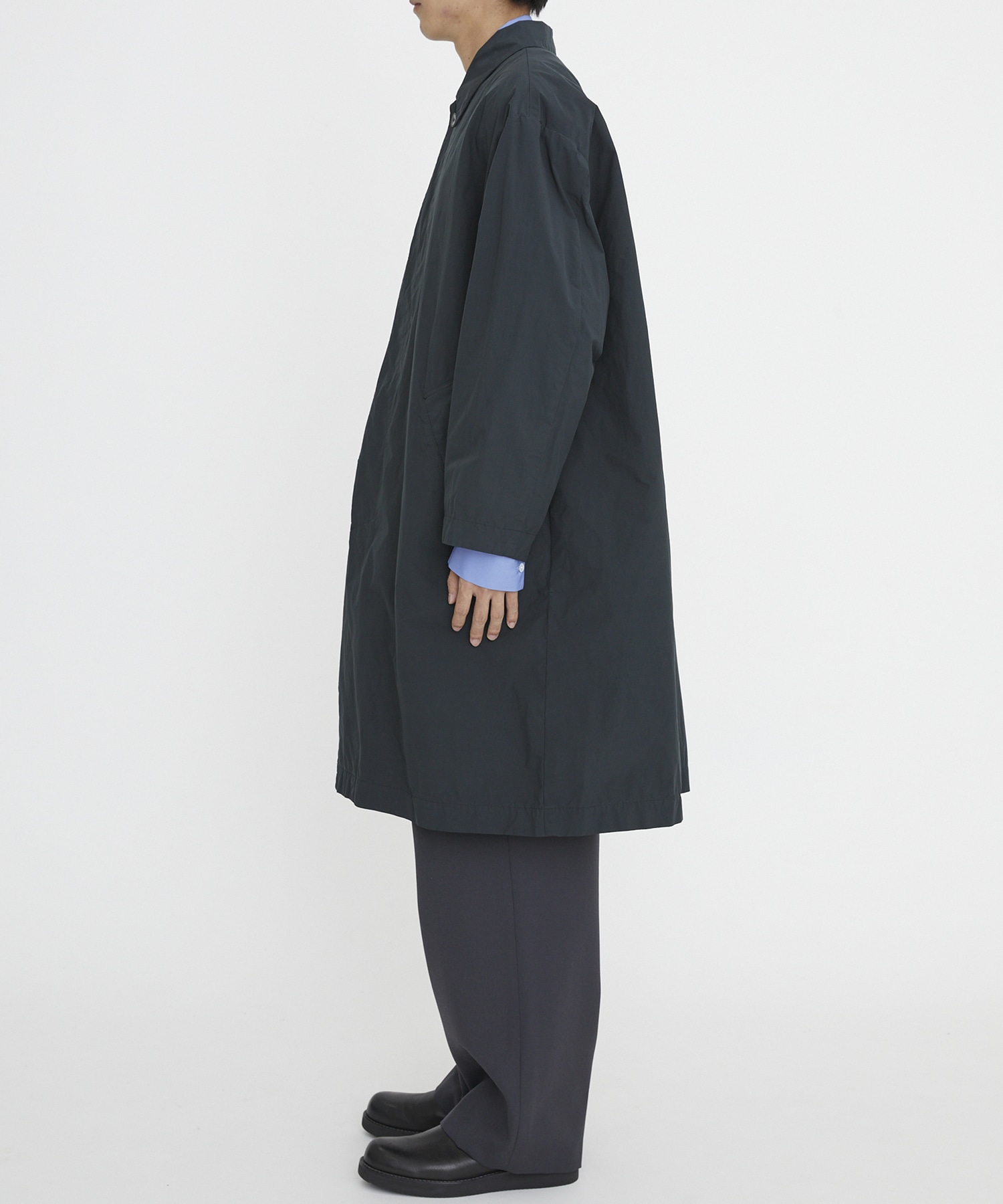 ATON コート VENTILE NYLON BALMACAAN COAT - ステンカラーコート