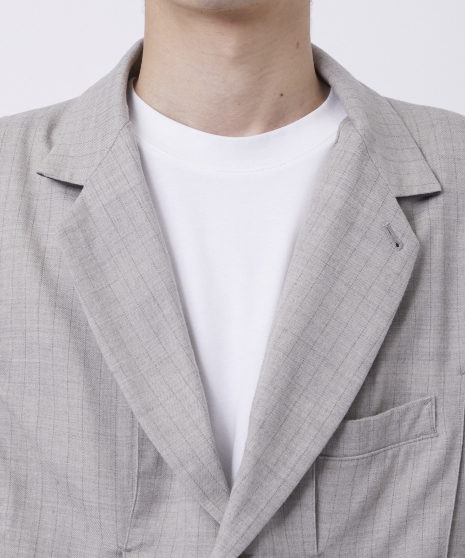 Pleat-detail single-breasted jacket KHOKI