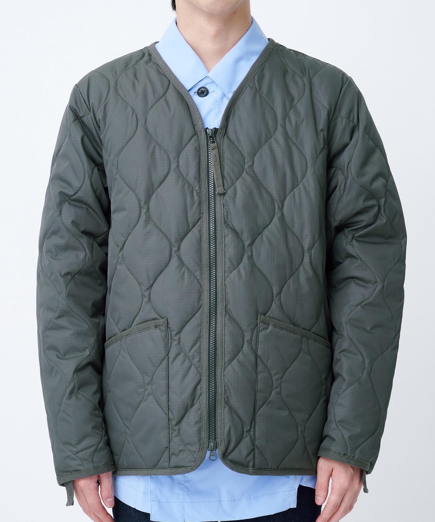 MILITARY W-ZIP V NECK DOWN JKT TAION/TAION EXTRA