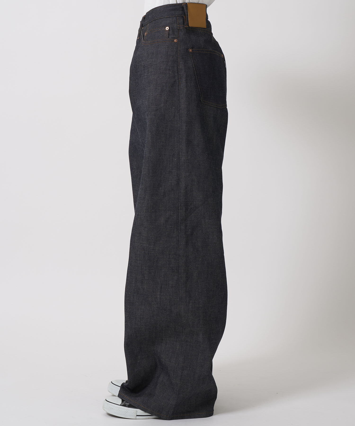 MODERN WIDE DENIM TROUSERS SUGARHILL